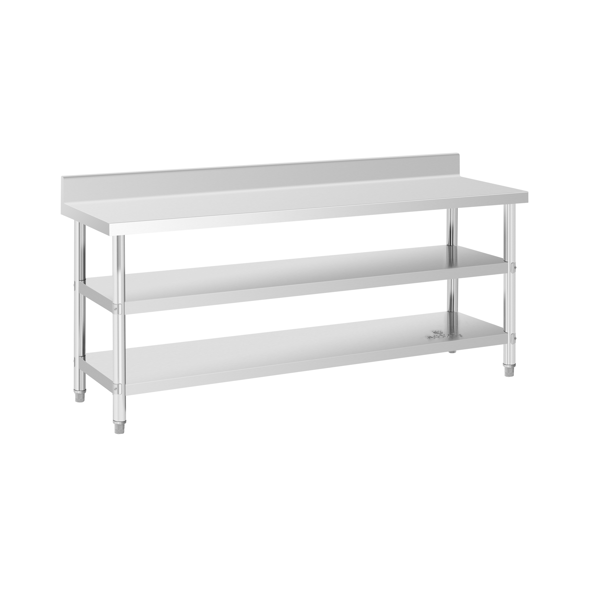 Edelstahl-Arbeitstisch - ECO - 200 x 60 cm - 500 kg - Zwischenboden - Royal Catering