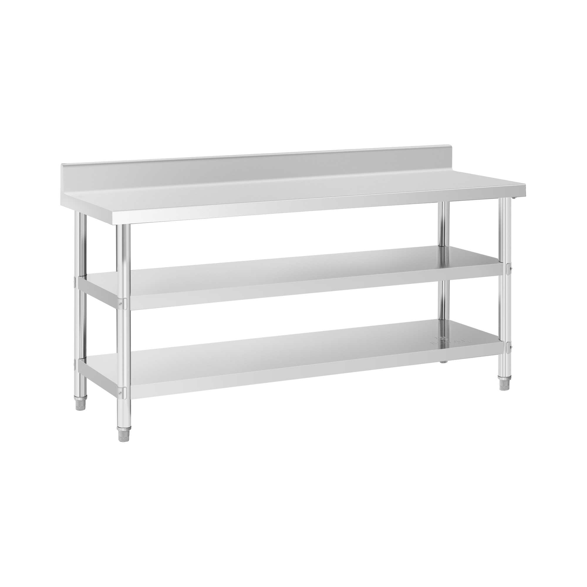 Edelstahl-Arbeitstisch - ECO - 180 x 60 cm - 500 kg - Zwischenboden - Royal Catering