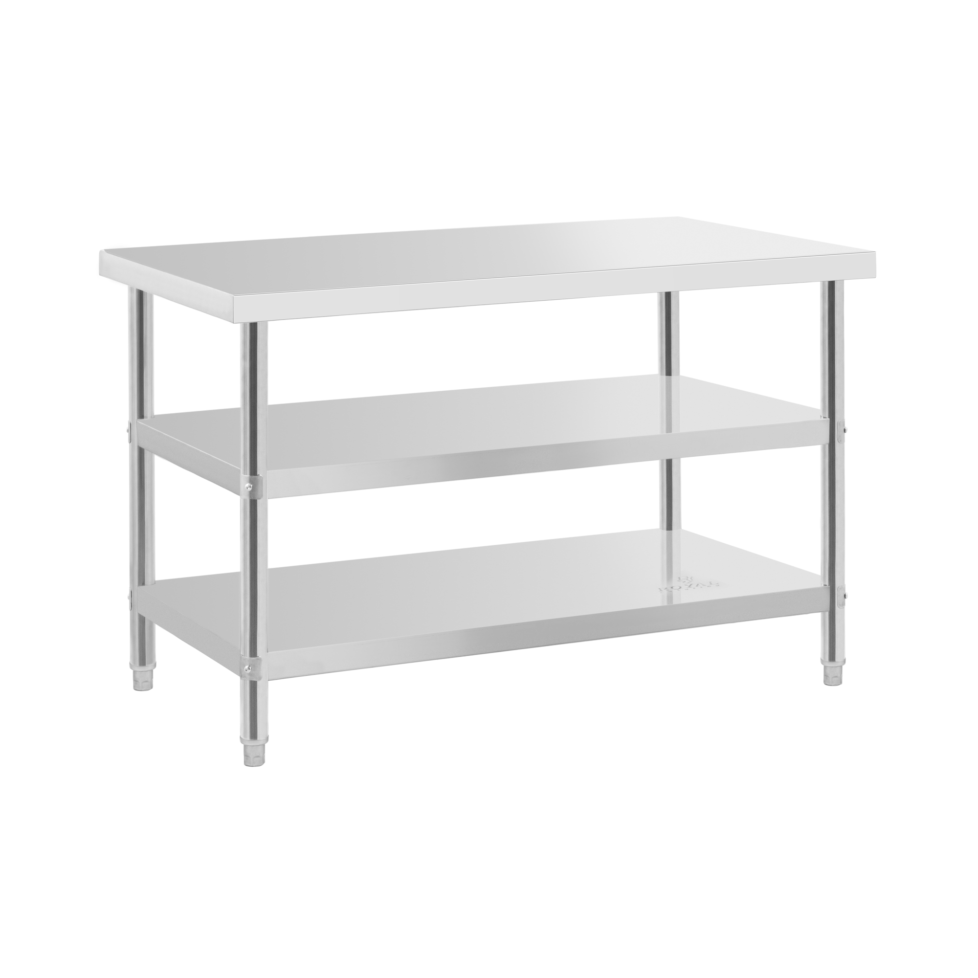 Edelstahl-Arbeitstisch - ECO - 120 x 70 cm - 500 kg - Zwischenboden - Royal Catering