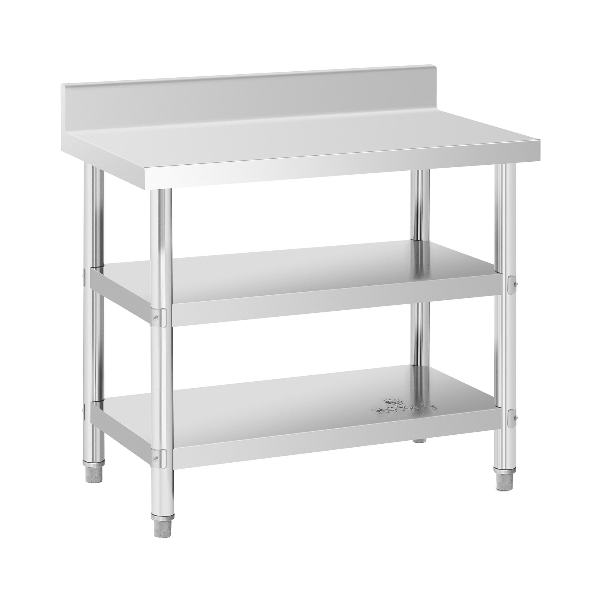 Edelstahl-Arbeitstisch - ECO - 100 x 60 cm - 500 kg - Zwischenboden - Royal Catering