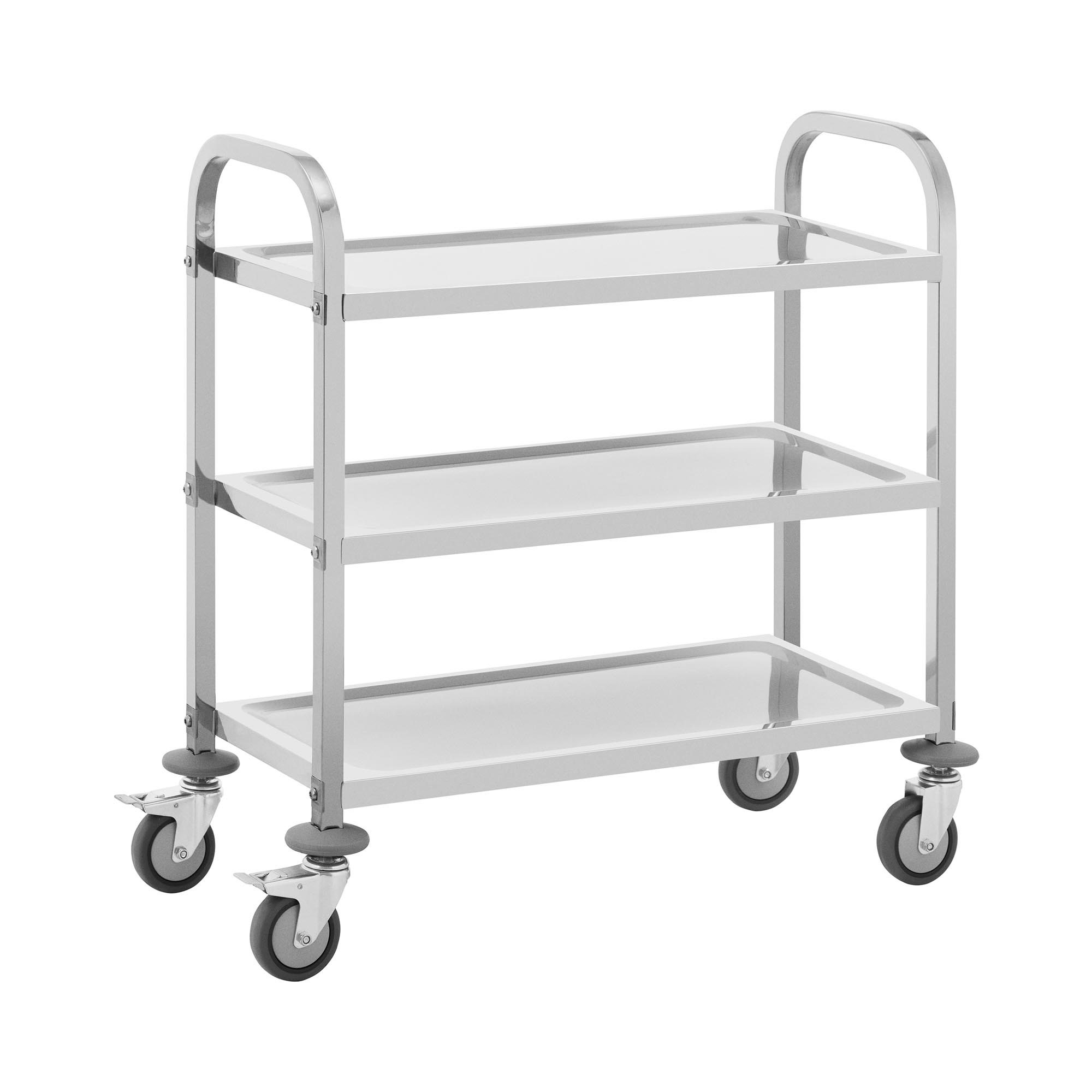 Servierwagen - Edelstahl - 3 Borde - Ablagen: 69 x 34 cm - 300 kg - Royal Catering