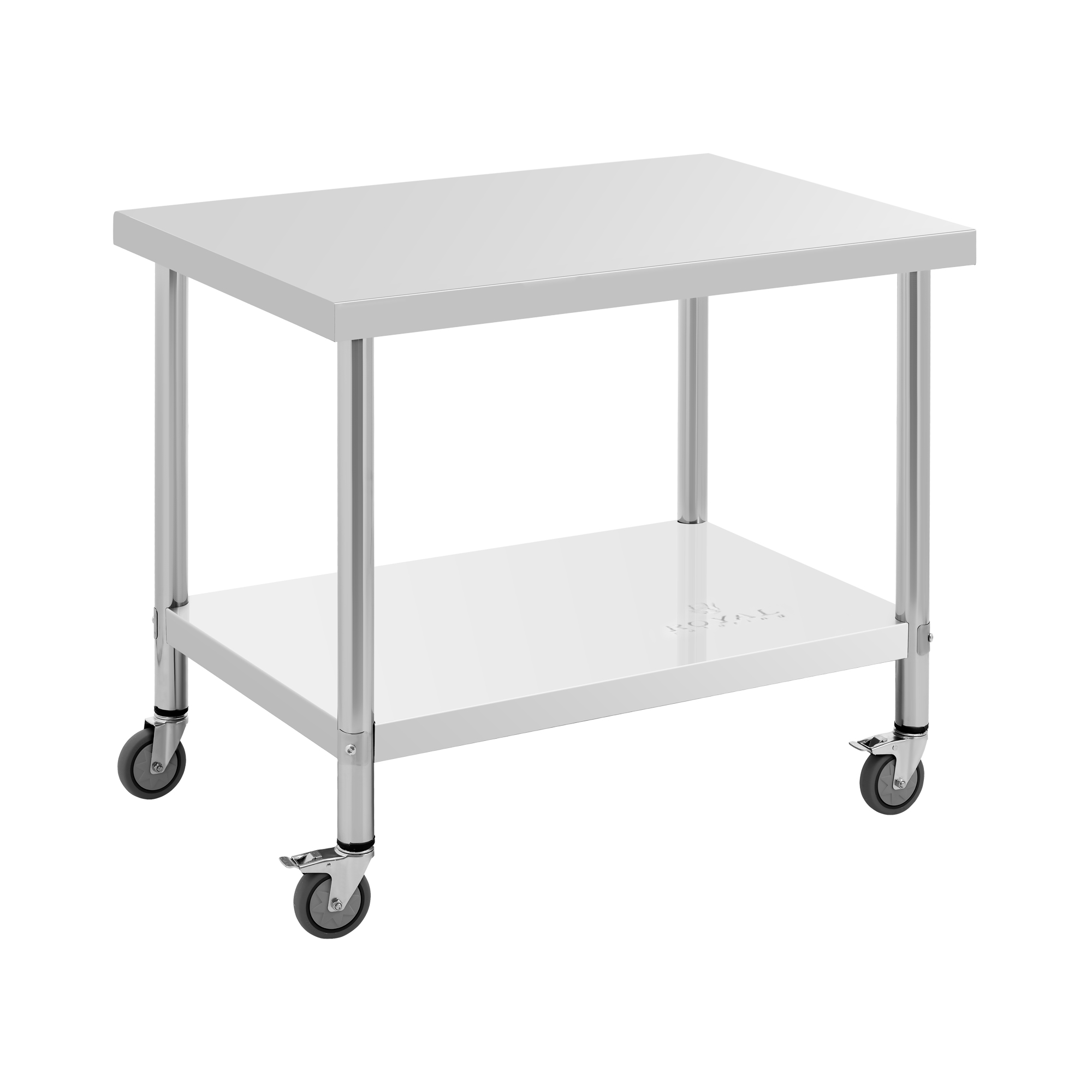 Edelstahltisch mit Rollen - PREMIUM - 70 x 100 cm - 155 kg - Royal Catering