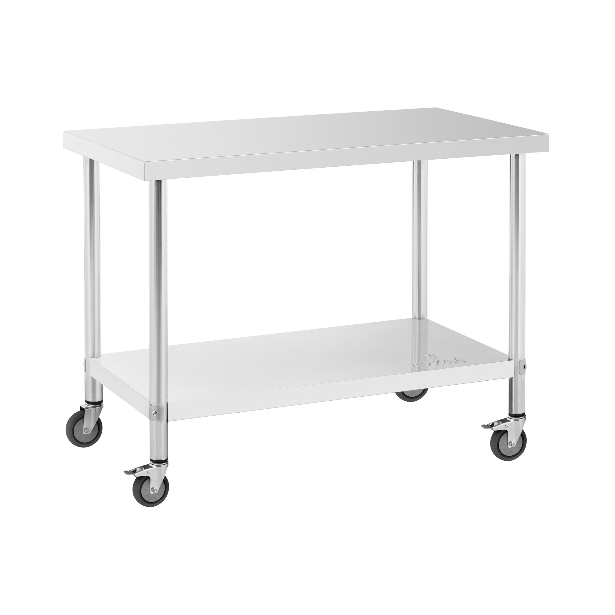 Edelstahltisch mit Rollen - PREMIUM - 60 x 120 cm - 158 kg - Royal Catering