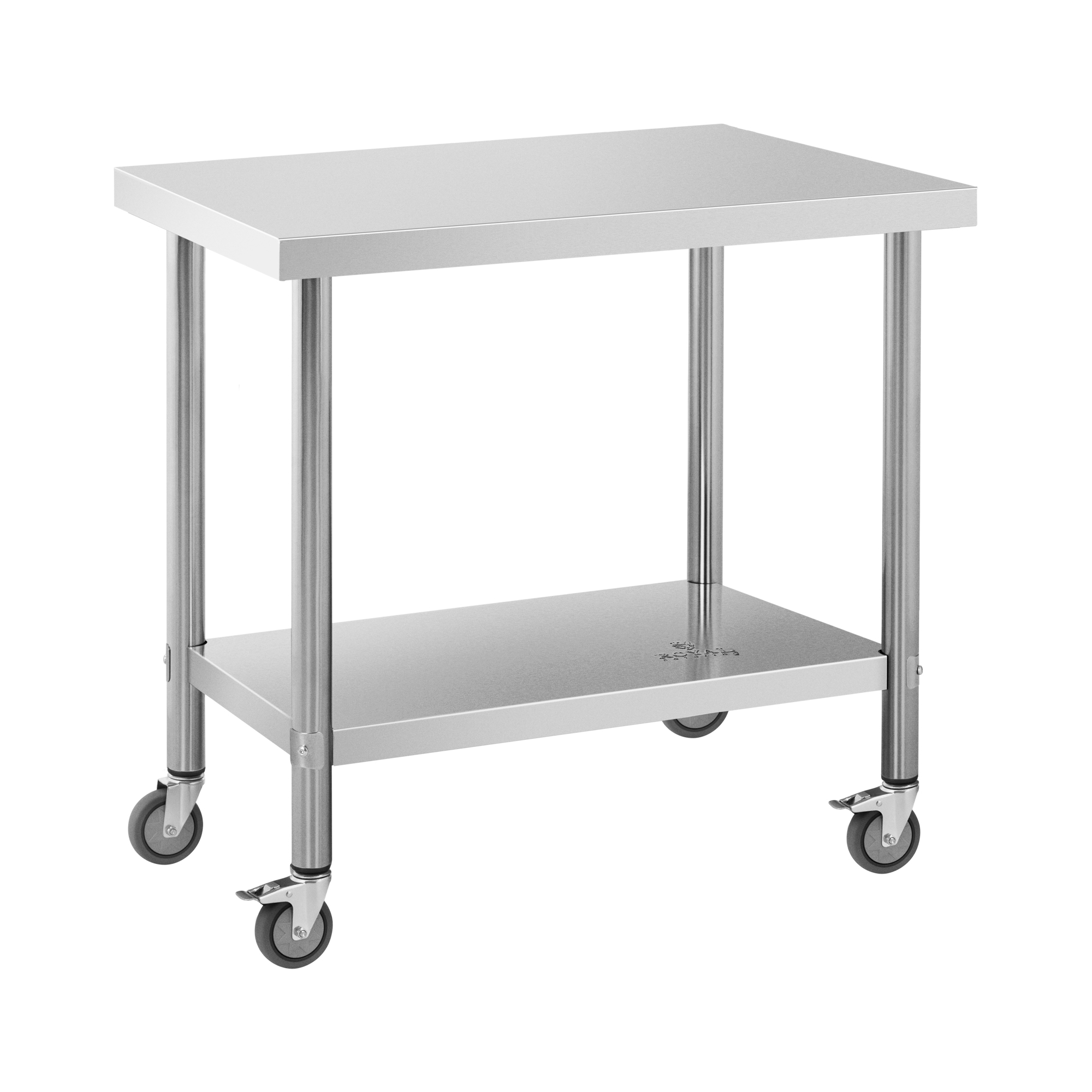 Edelstahltisch mit Rollen - PREMIUM - 60 x 90 cm - 145 kg - Royal Catering