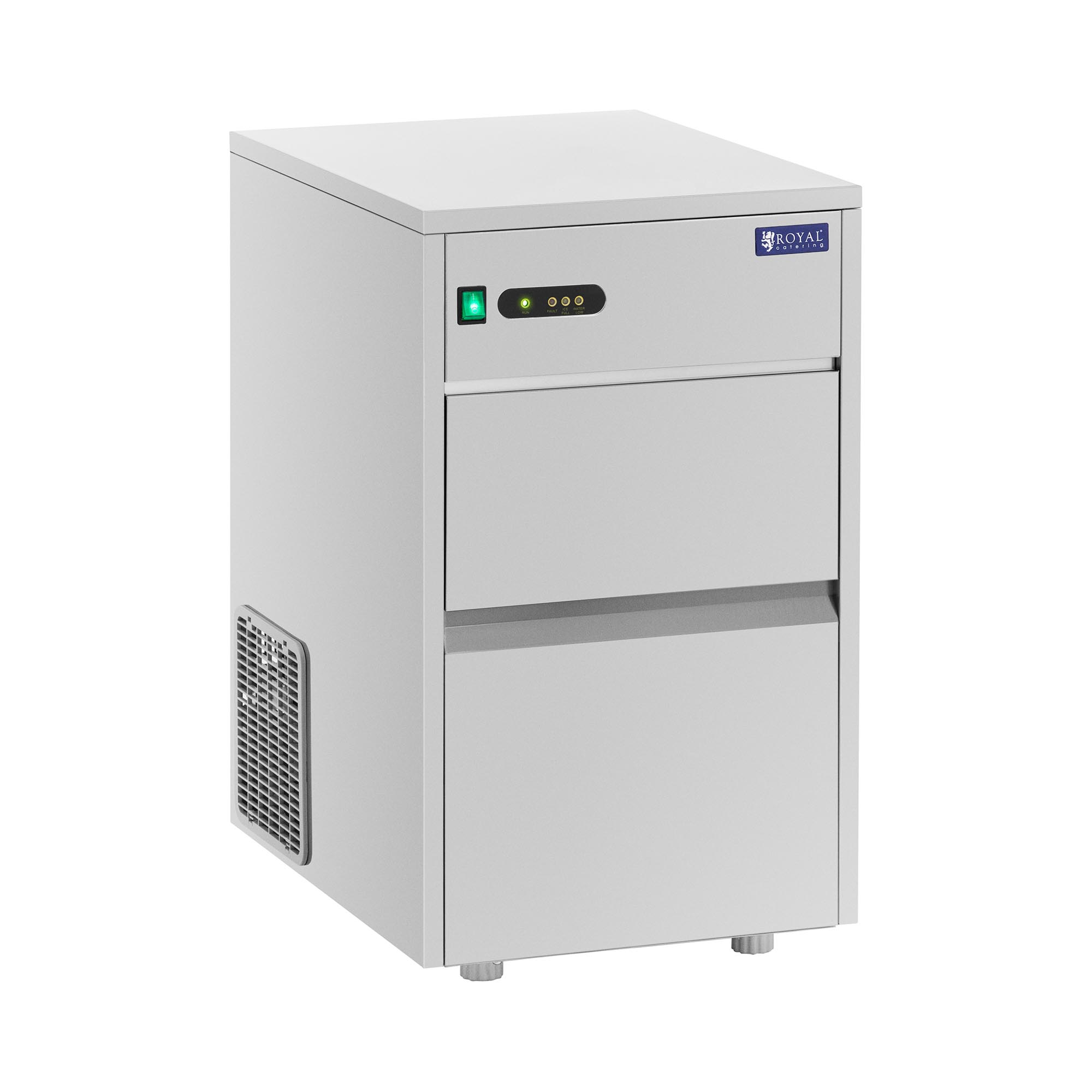 Eiswürfelmaschine - Hohlzylinder - 50 kg/24 h - 7 kg Fassungsvermögen - 310 W - Edelstahl - Royal Catering