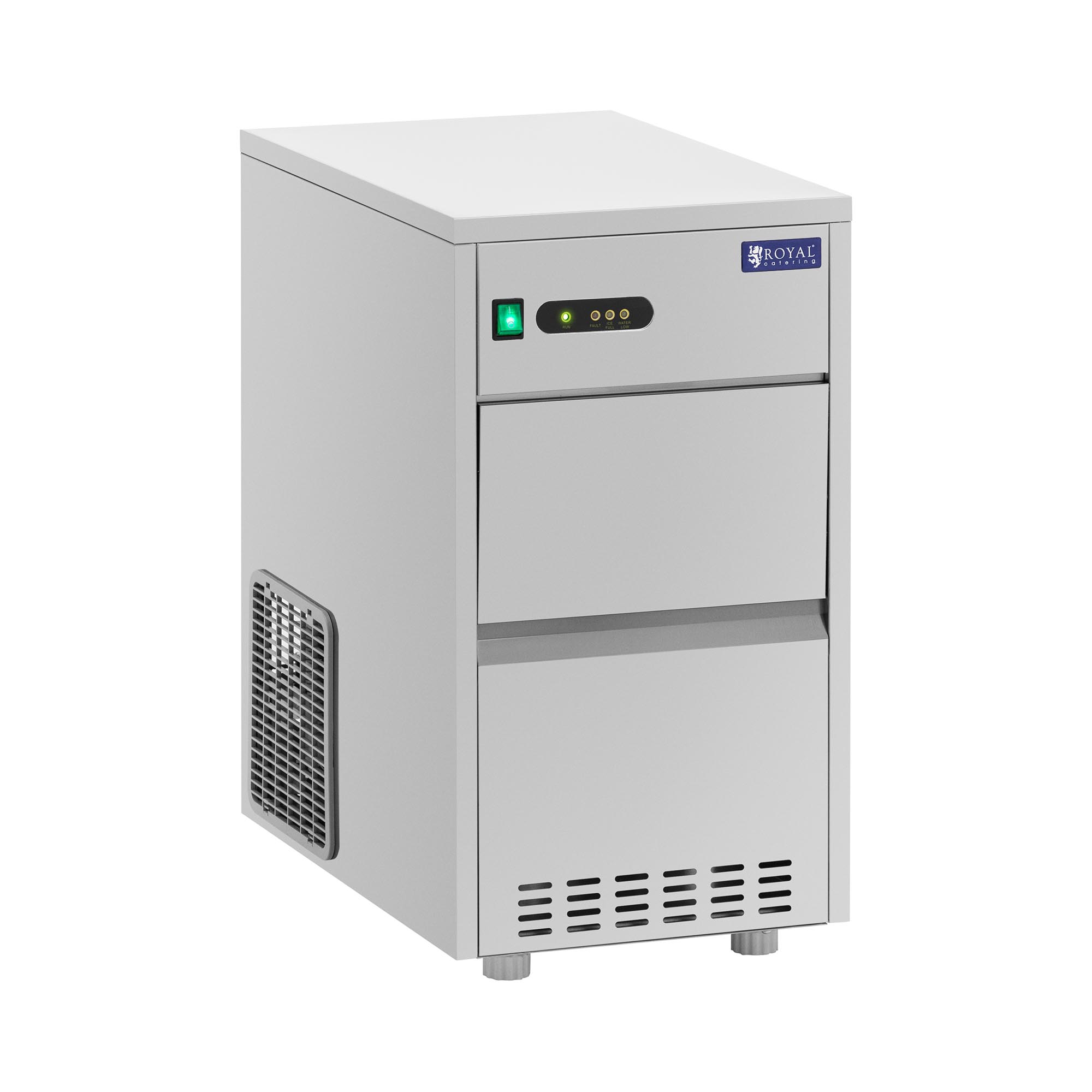 Eiswürfelmaschine - Hohlzylinder - 20 kg/24 h - 5 kg Fassungsvermögen - 165 W - Edelstahl - Royal Catering