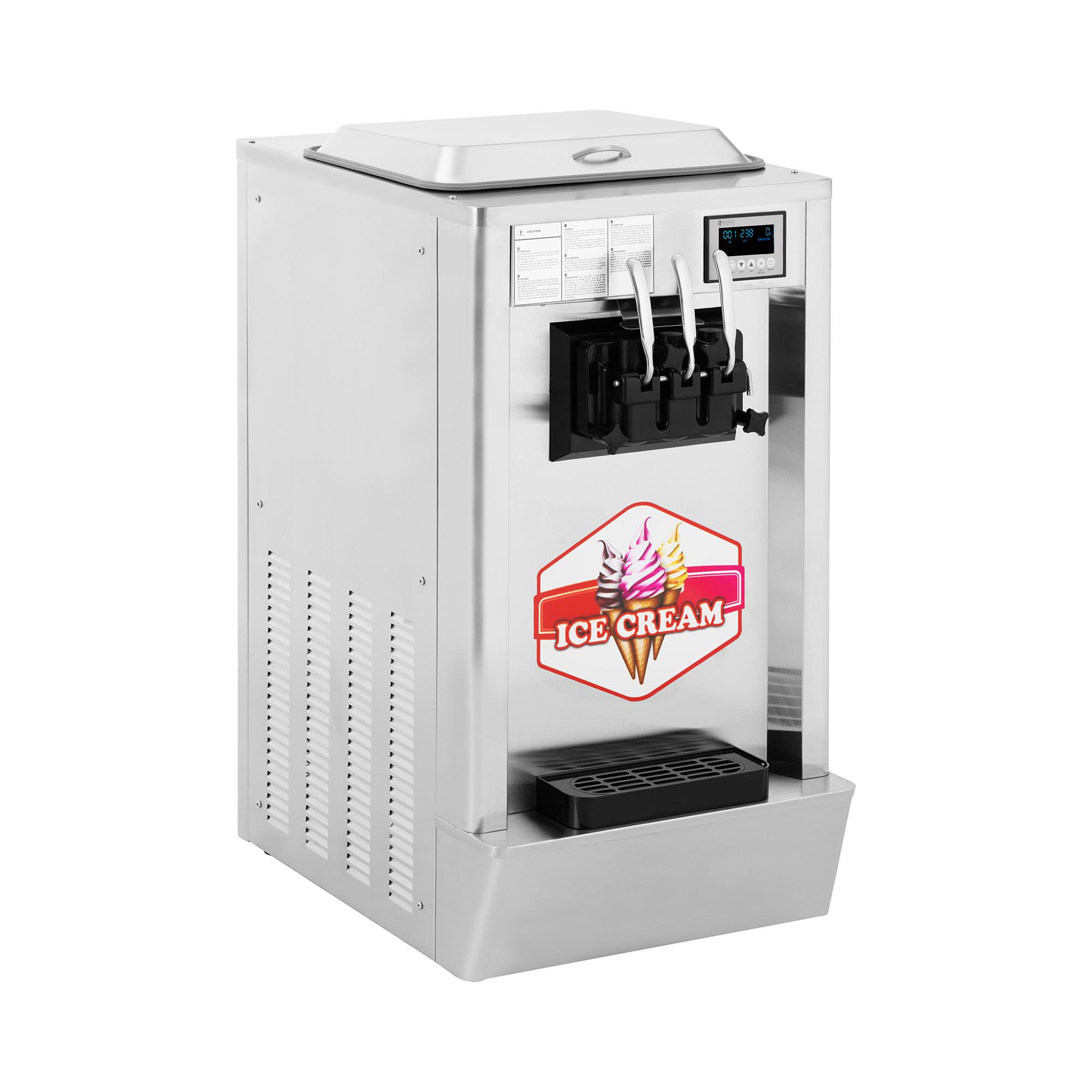 Softeismaschine - 23 l/h - 1640 W - LED - 3 Sorten - Royal Catering