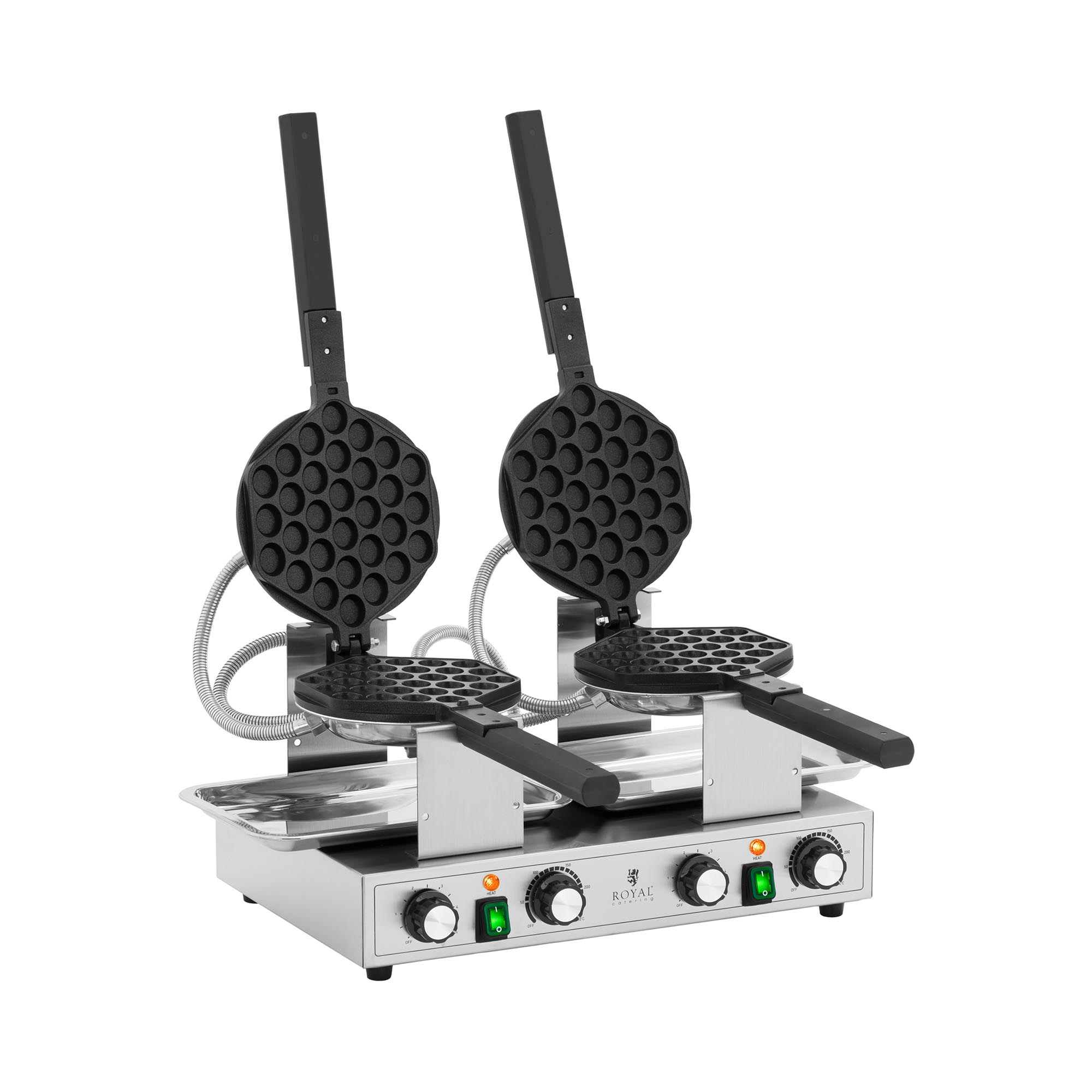 Bubble Waffeleisen - 2 x 1400 W - 50 - 250 °C - Timer: 0 - 5 min - Royal Catering