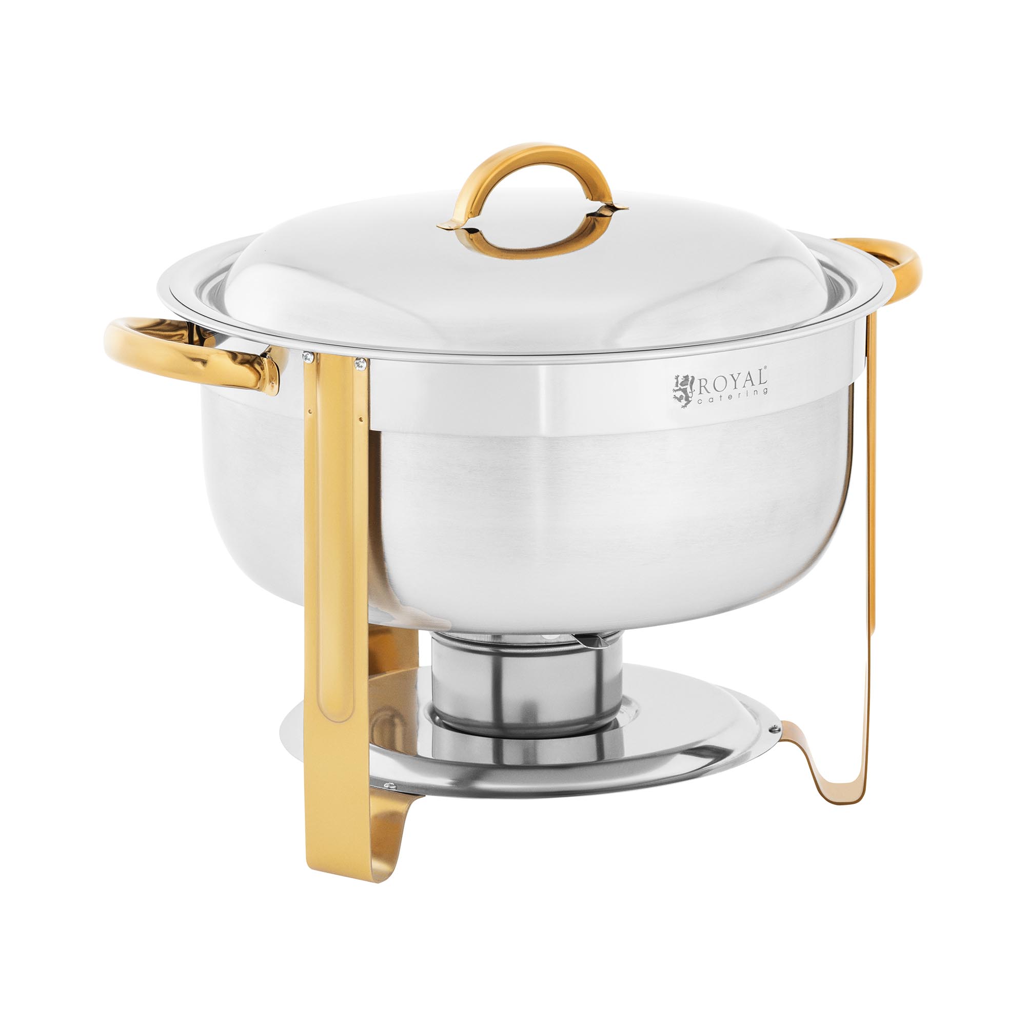 Chafing Dish - rund - Goldakzente - 4,5 L - 1 Brennstoffzelle - Royal Catering