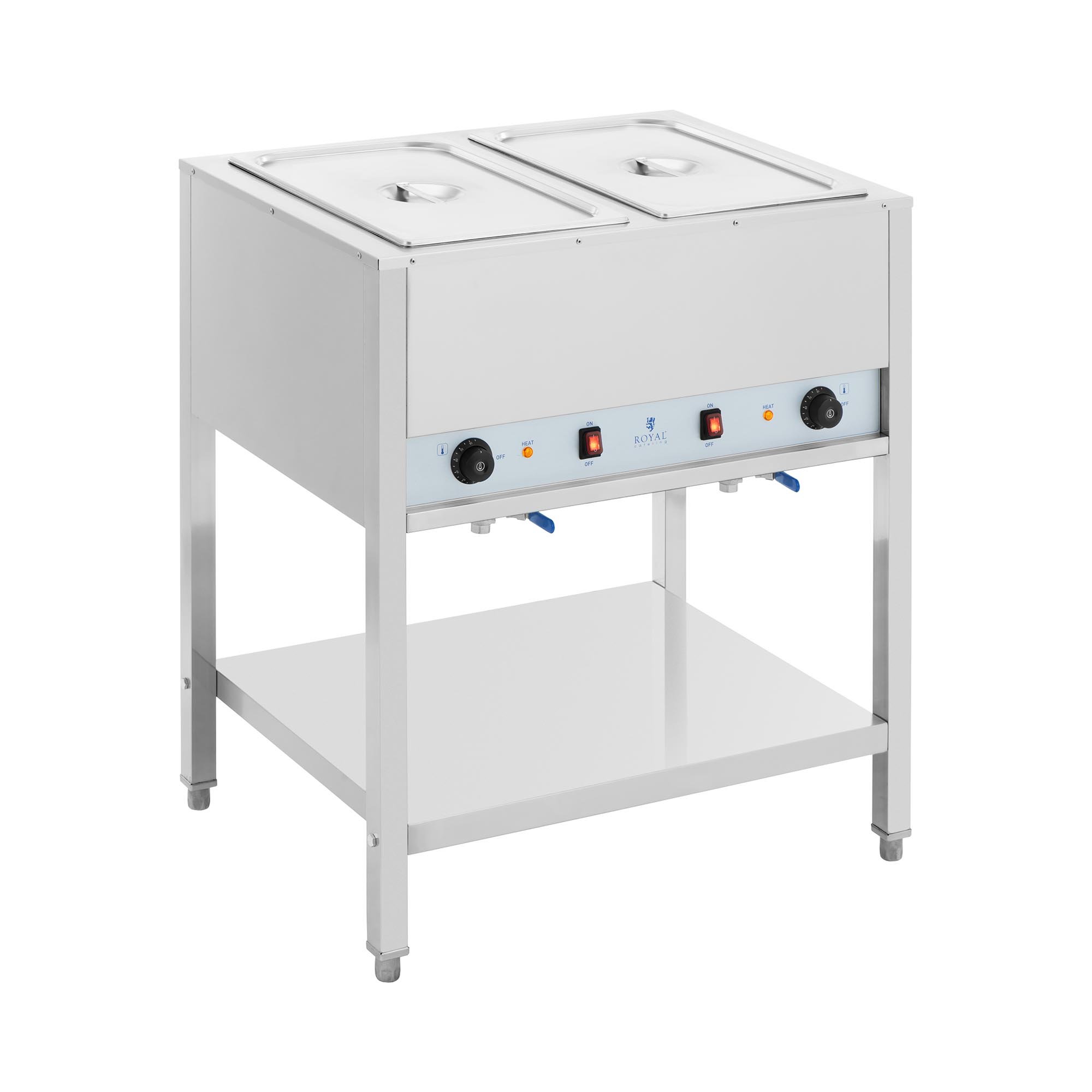 Bain Marie - 1265 W - 2 x GN 1/1 - mit Unterbau - Royal Catering