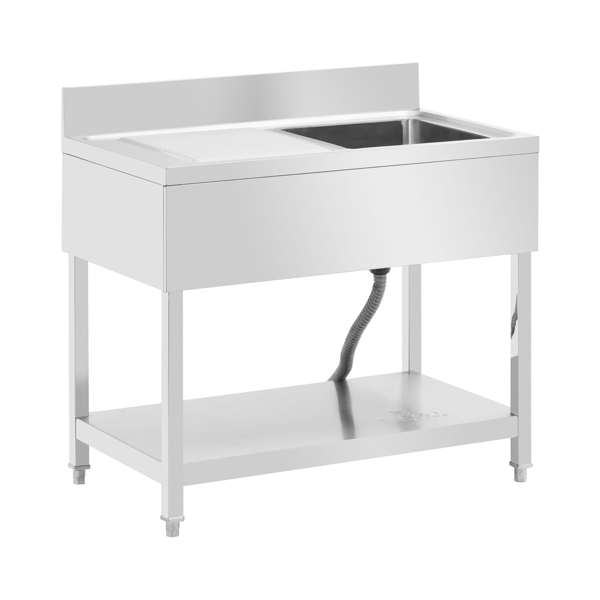 Spültisch - 1 Becken - Edelstahl - 100 x 60 cm - Royal Catering