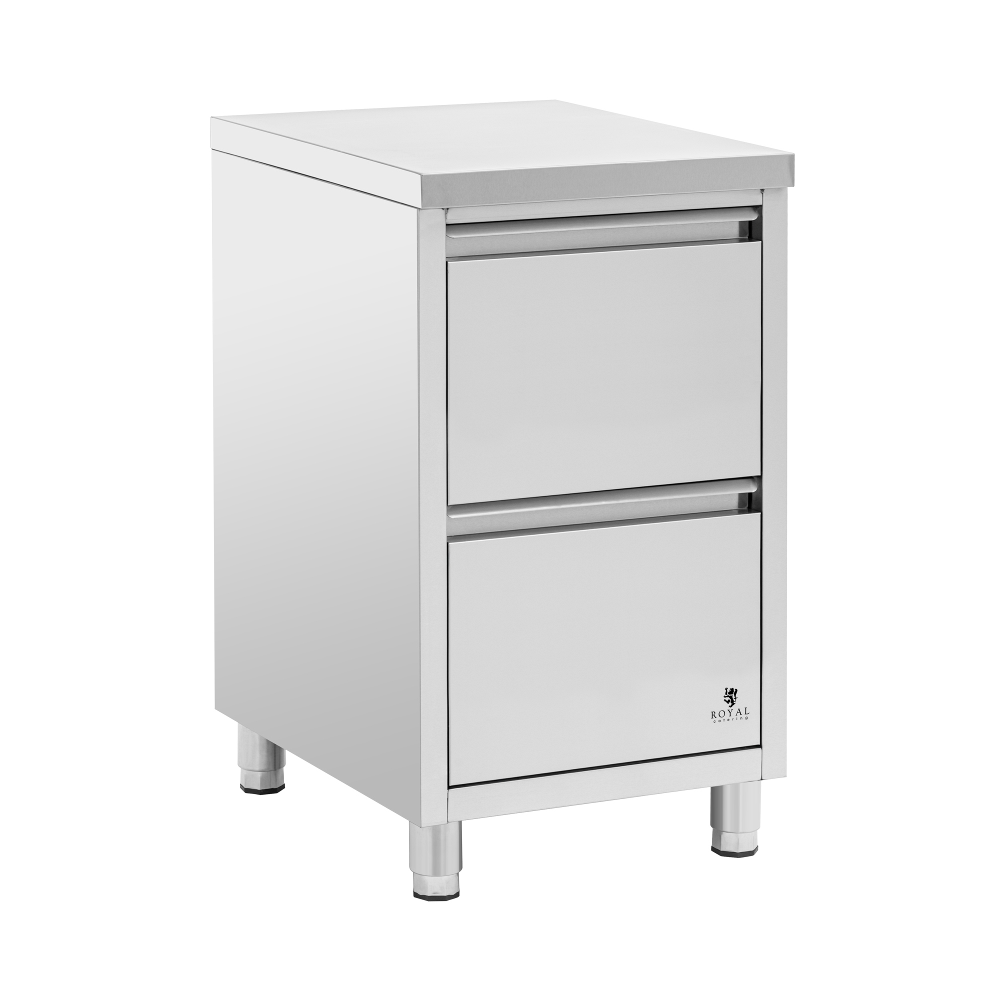 Edelstahl-Arbeitsschrank - 2 Schubladen - 50 x 60 cm - Royal Catering