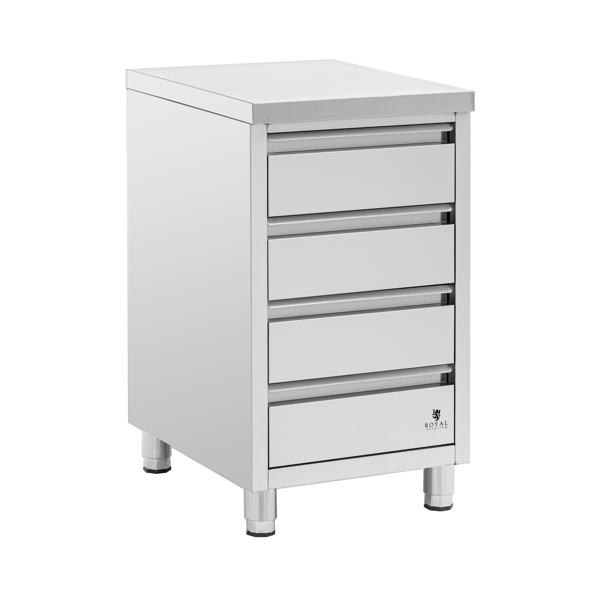 Edelstahl-Arbeitsschrank - 4 Schubladen - 50 x 60 cm - Royal Catering