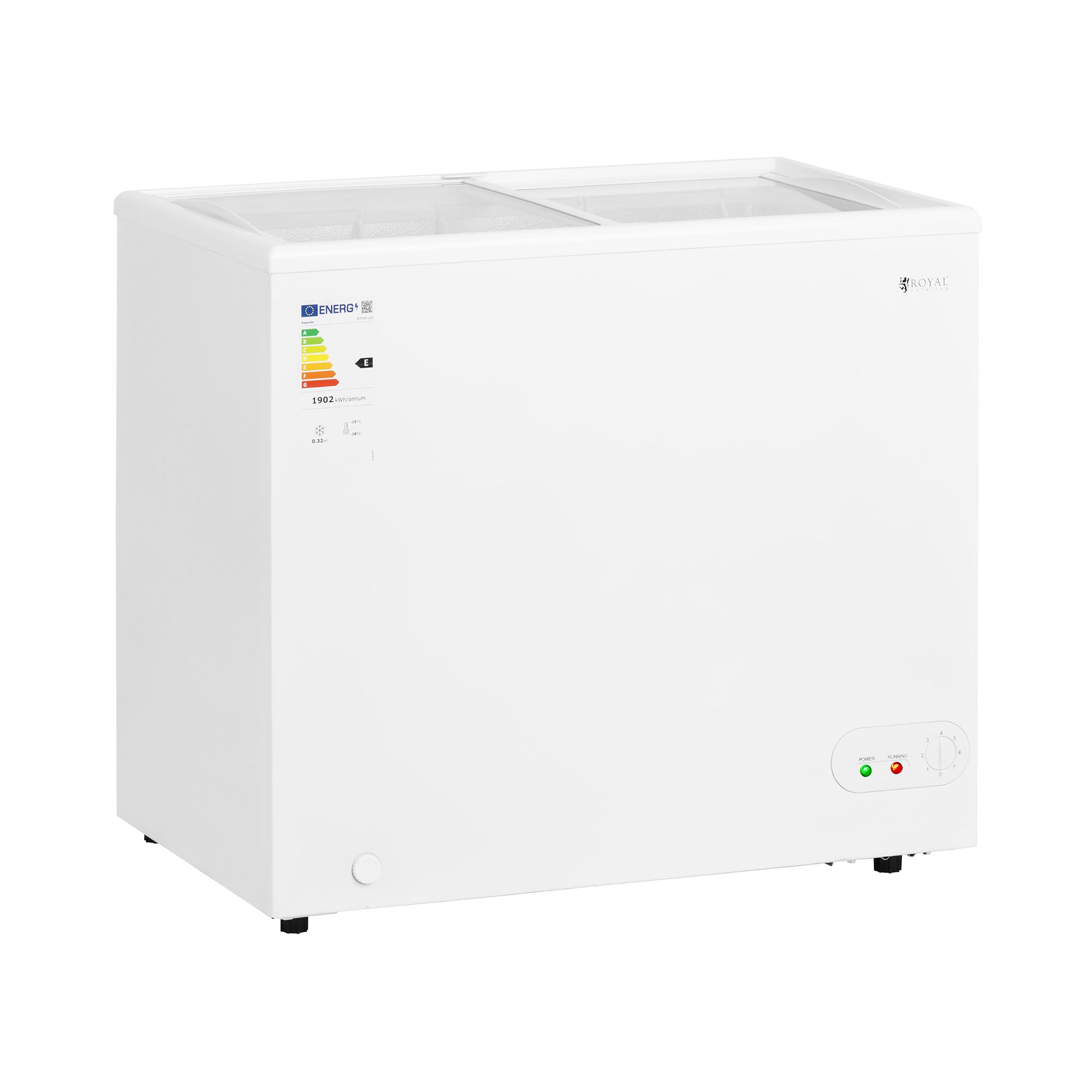 Gefriertruhe - 200 L - Glastüren - abschließbar - Royal Catering