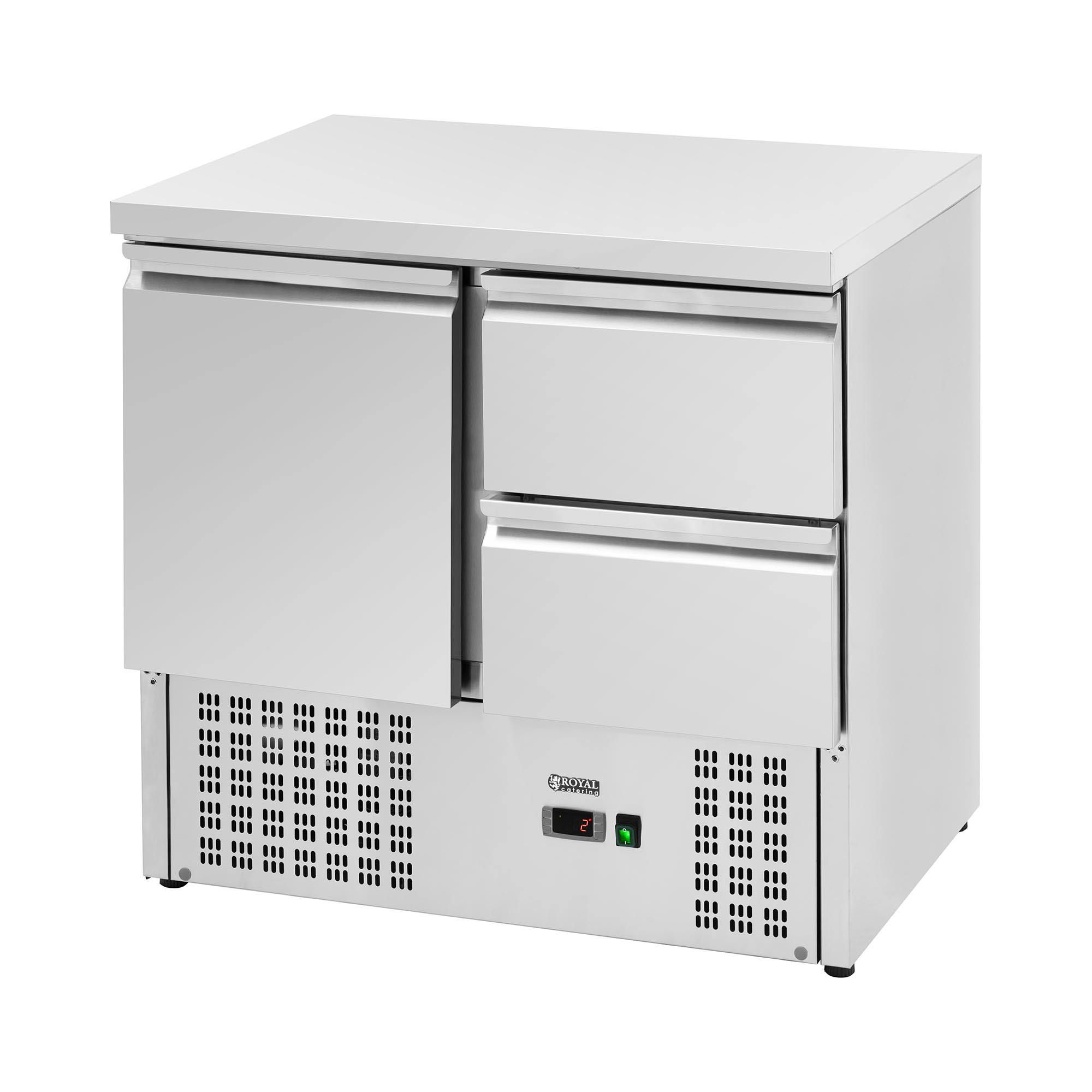 Kühltisch - 230 L - 2 x GN 1/2 + Fach - 90 x 70 cm - Royal Catering