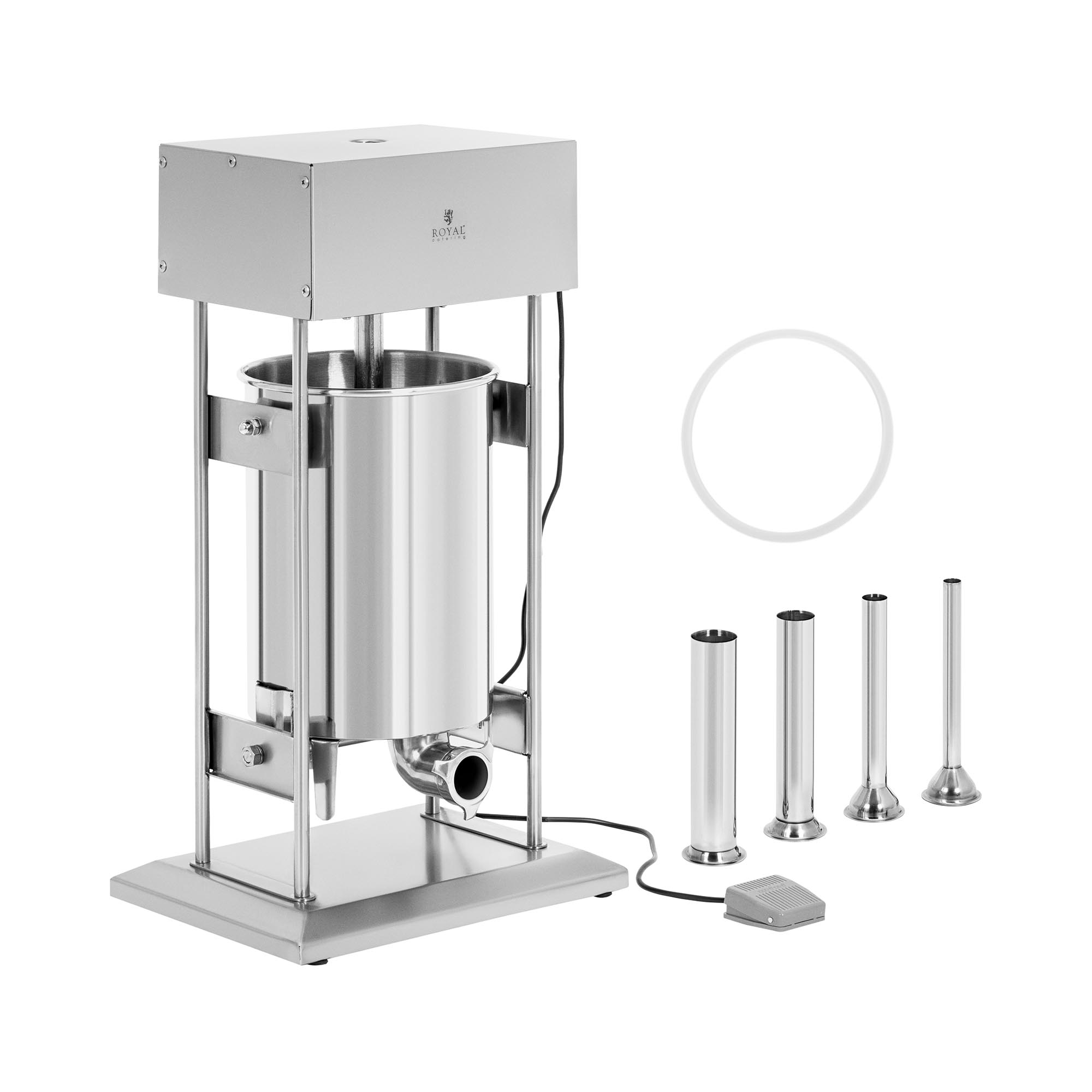 Wurstfüller - 20 L - elektrisch - inkl. 4 Füllrohre - Royal Catering