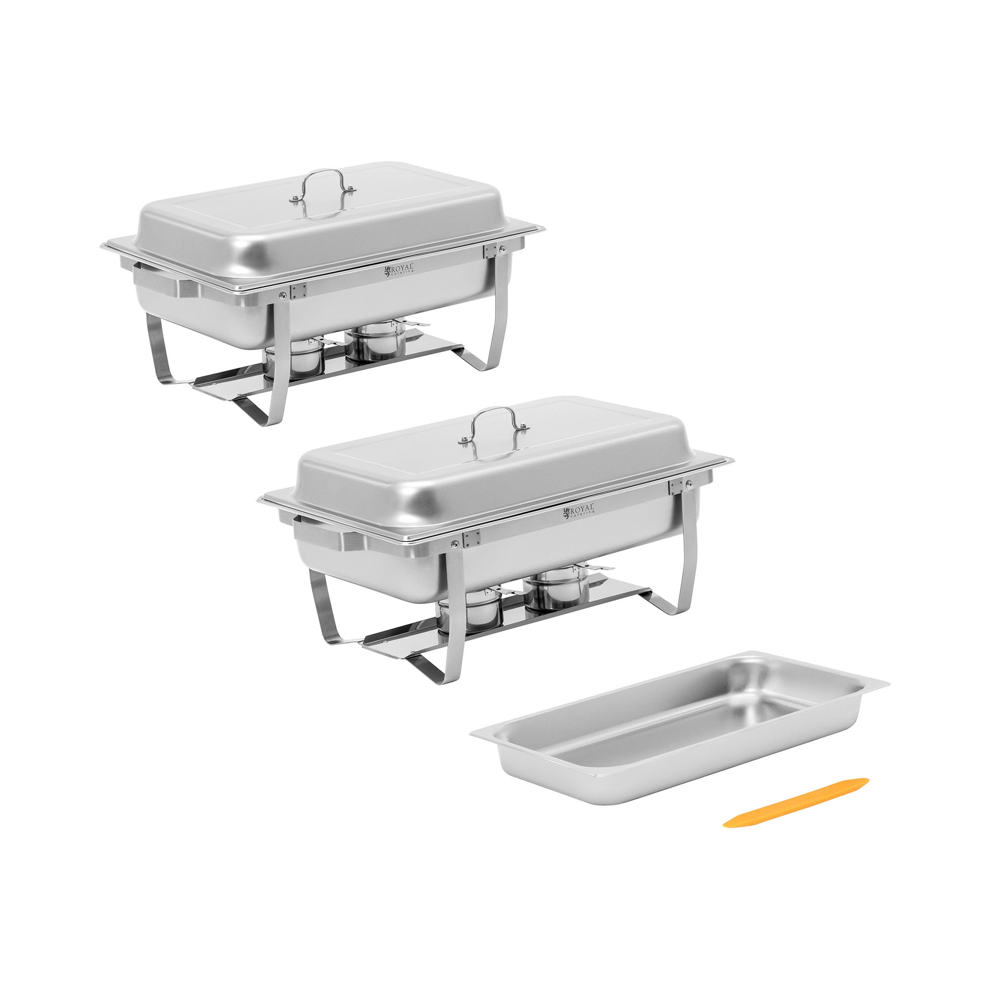 Chafing Dish - 2er-Set - GN 1/1 - 2 x 7,5 l - 2 Brennstoffbehälter - Royal Catering