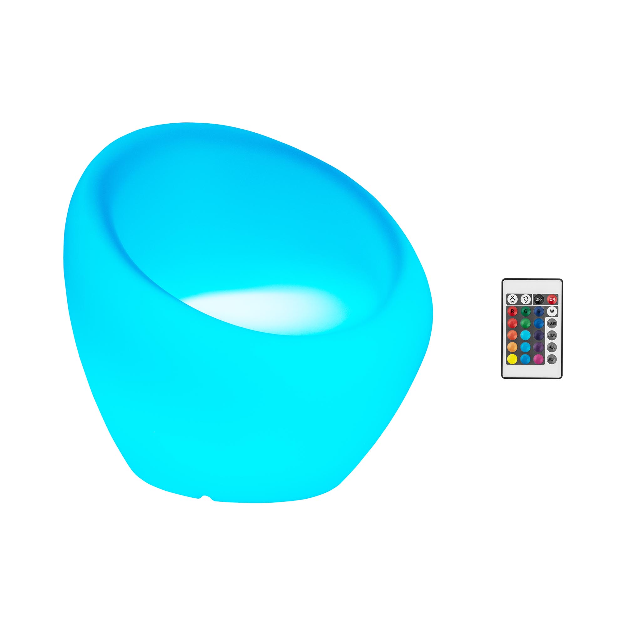 LED-Sessel - 66 x 68 cm - RGBW - Akkubetrieb - mattweiß - Royal Catering