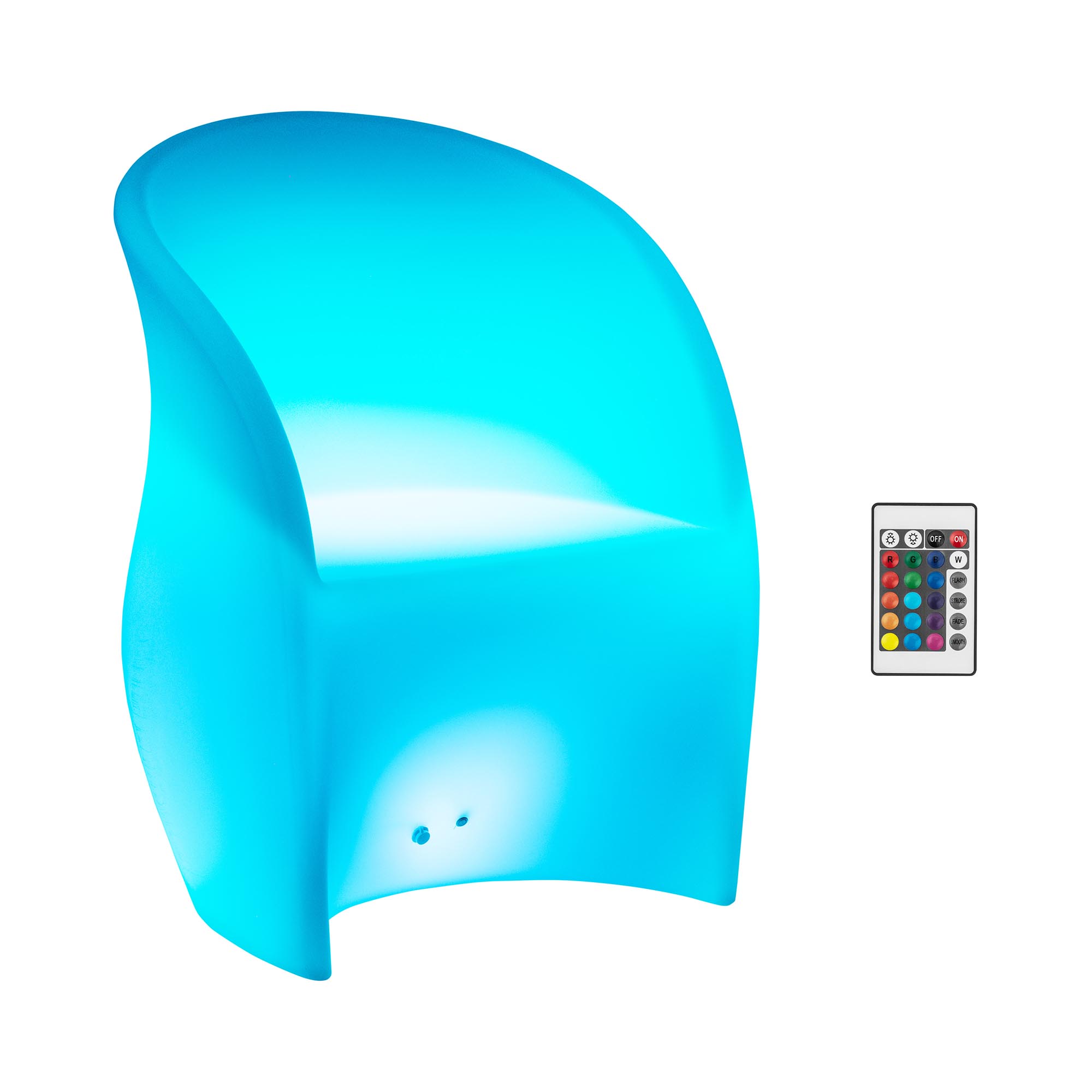 LED-Sessel - 80 x 60 cm - RGBW - Akkubetrieb - mattweiß - Royal Catering