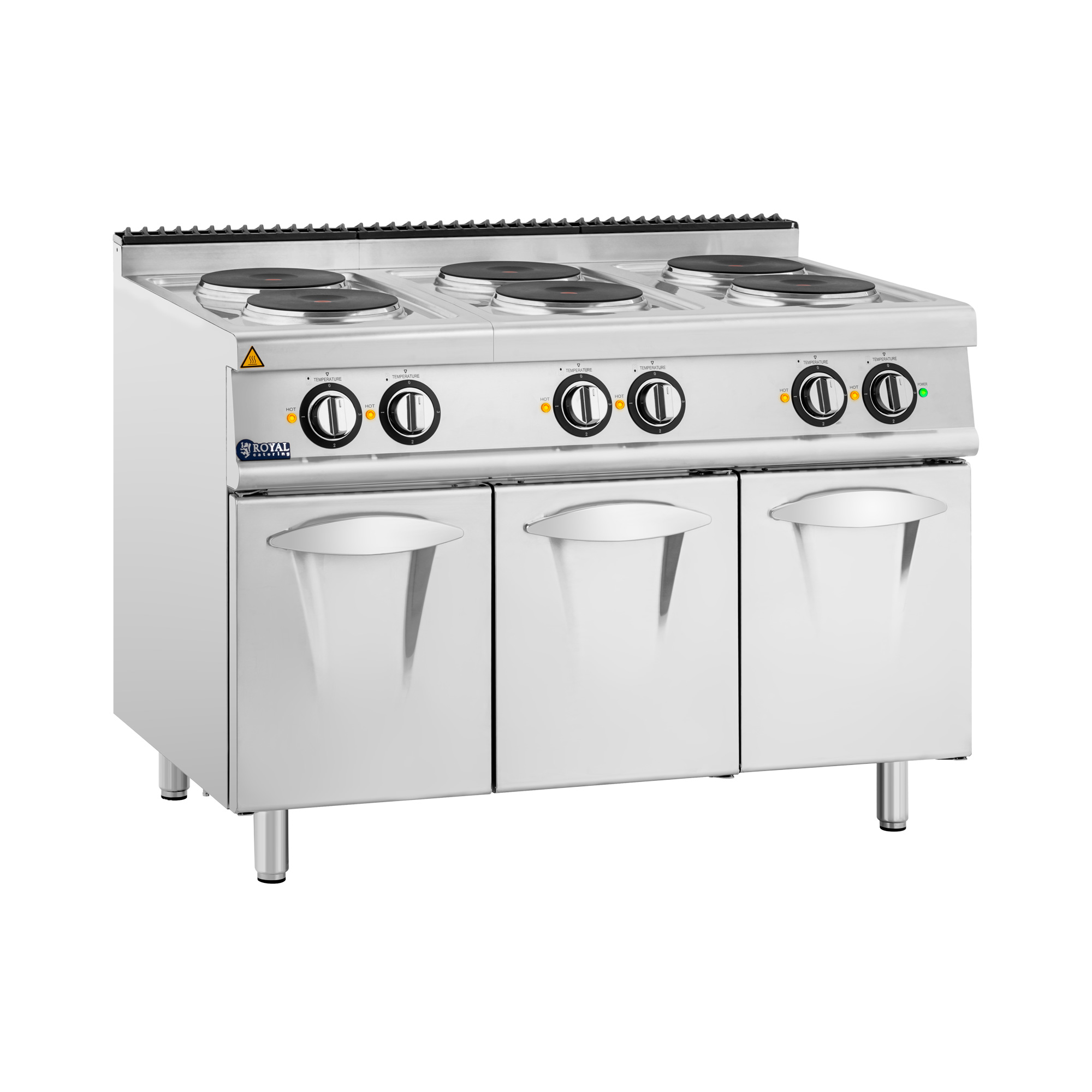 Elektroherd Gastro - 15,6 kW - 6 Platten - Unterschrank - Royal Catering