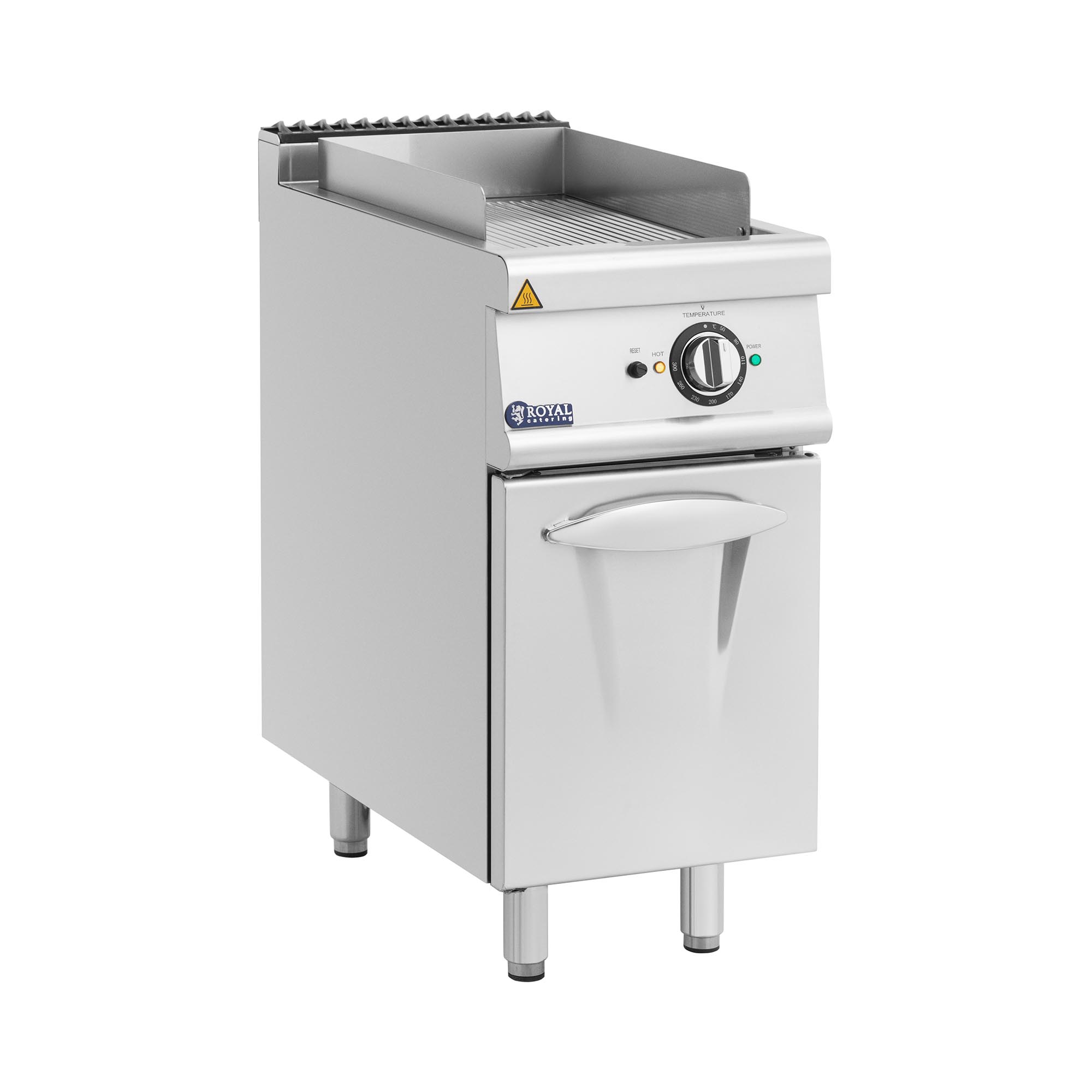 Elektro-Grillplatte - 5,4 kW - geriffelt - Unterschrank - 40 x 70 cm - Pro 730 Series - Royal Catering