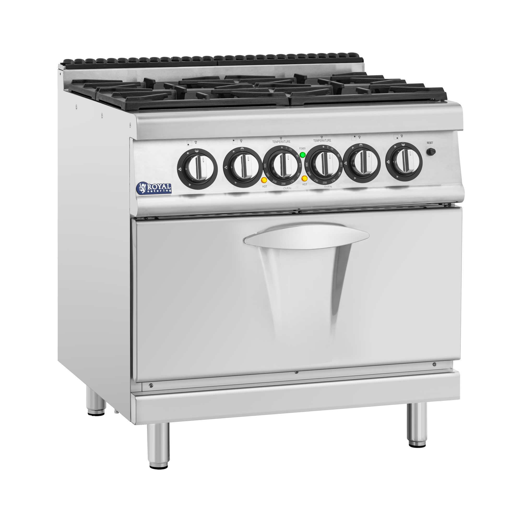 Gasherd mit Elektrobackofen - 14,4 kW - 4 Brenner - 80 x 73 cm - Pro 730 Series - Royal Catering