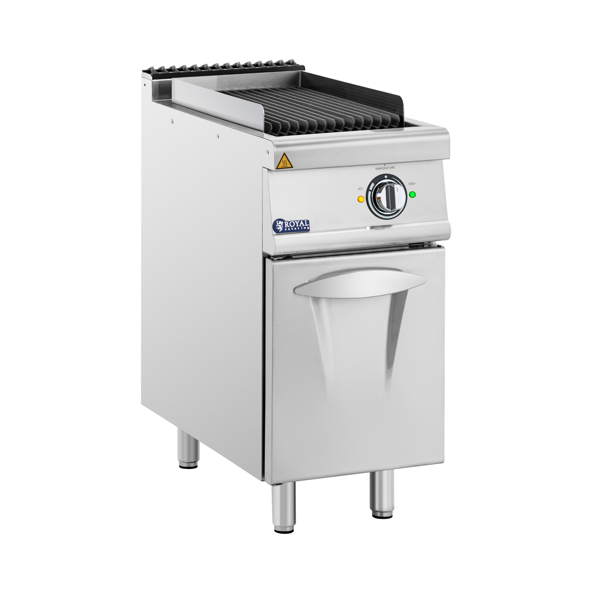 Lavastein-Grill - 4,5 kW - 50 bis 300 °C - 400 V - 40 x 73 cm - Pro 730 Series - Royal Catering