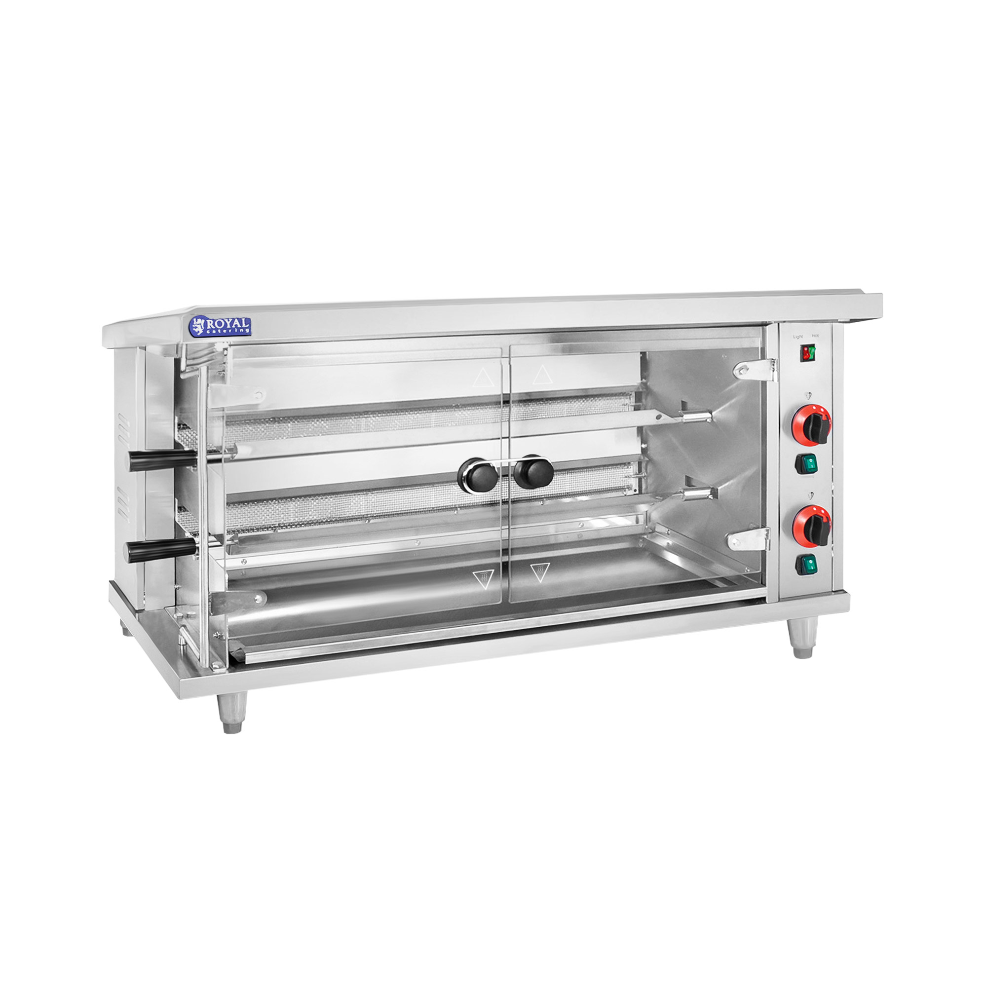 Hähnchengrill Gas - 2 Spieße - mit Beleuchtung - Royal Catering