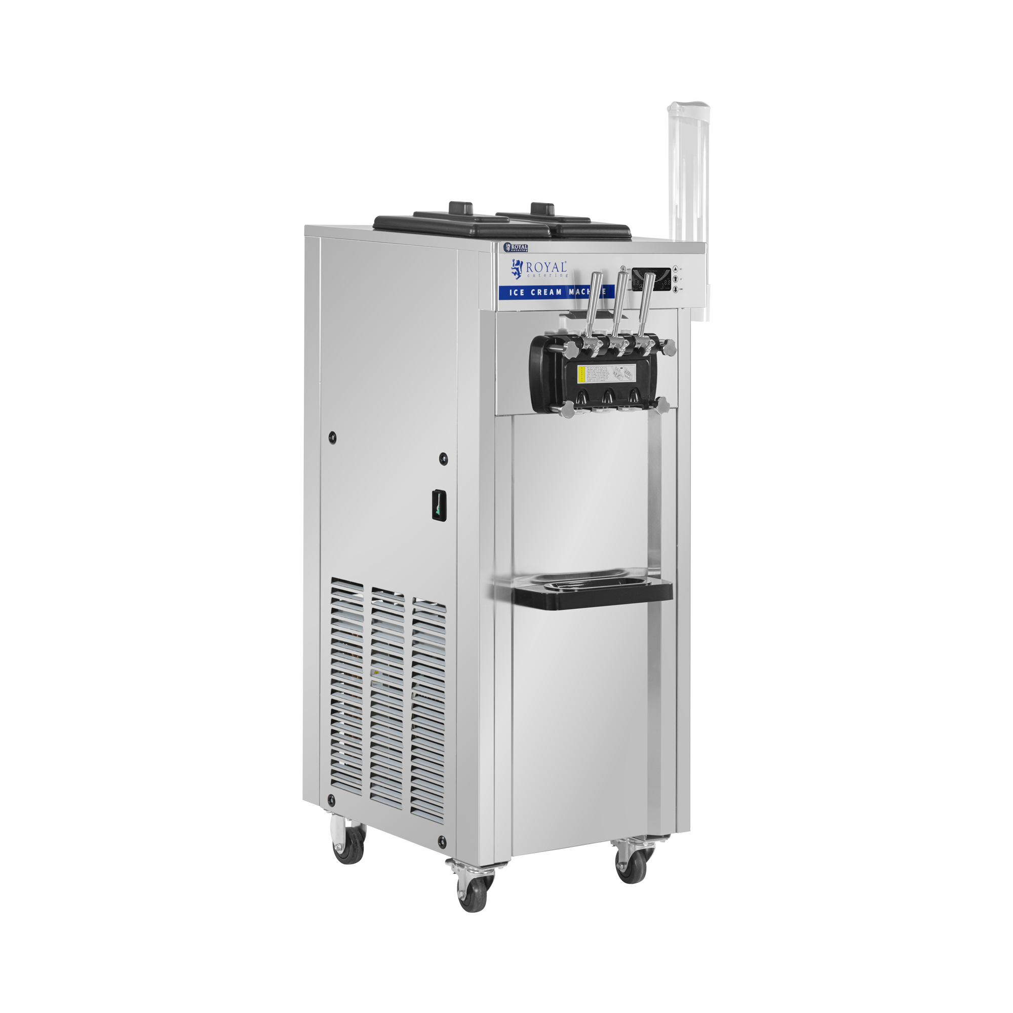 Softeismaschine - 18 l/h - 1500 W - 2 Sorten + Mischung aus beiden - Vorkühlung - Royal Catering
