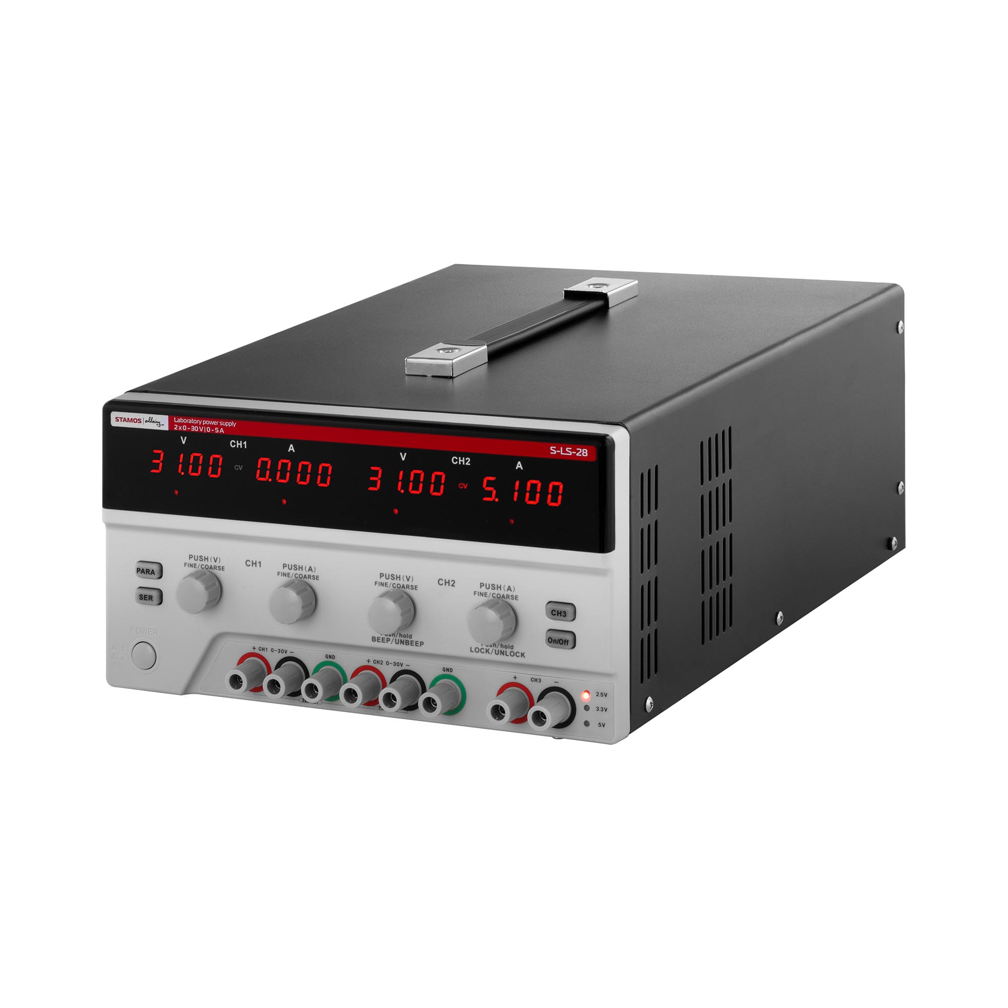 Stamos Soldering Doppel-Labornetzgerät - 2x 0-30 V - 0-5 A DC - 550 W