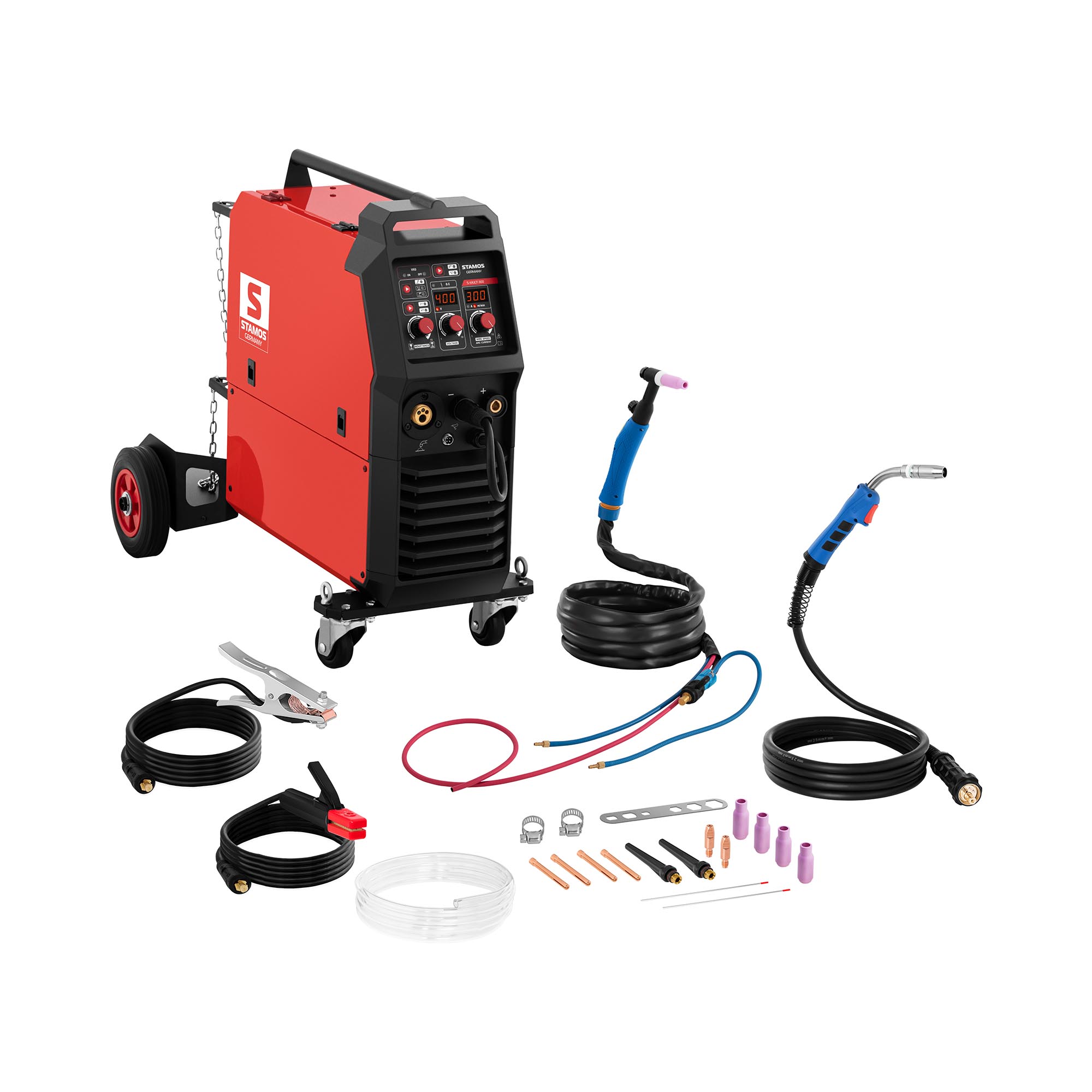 Stamos Germany Kombi-Schweißgerät - 300 A - 400 V - MIG/MAG - WIG - E-Hand -FCAW