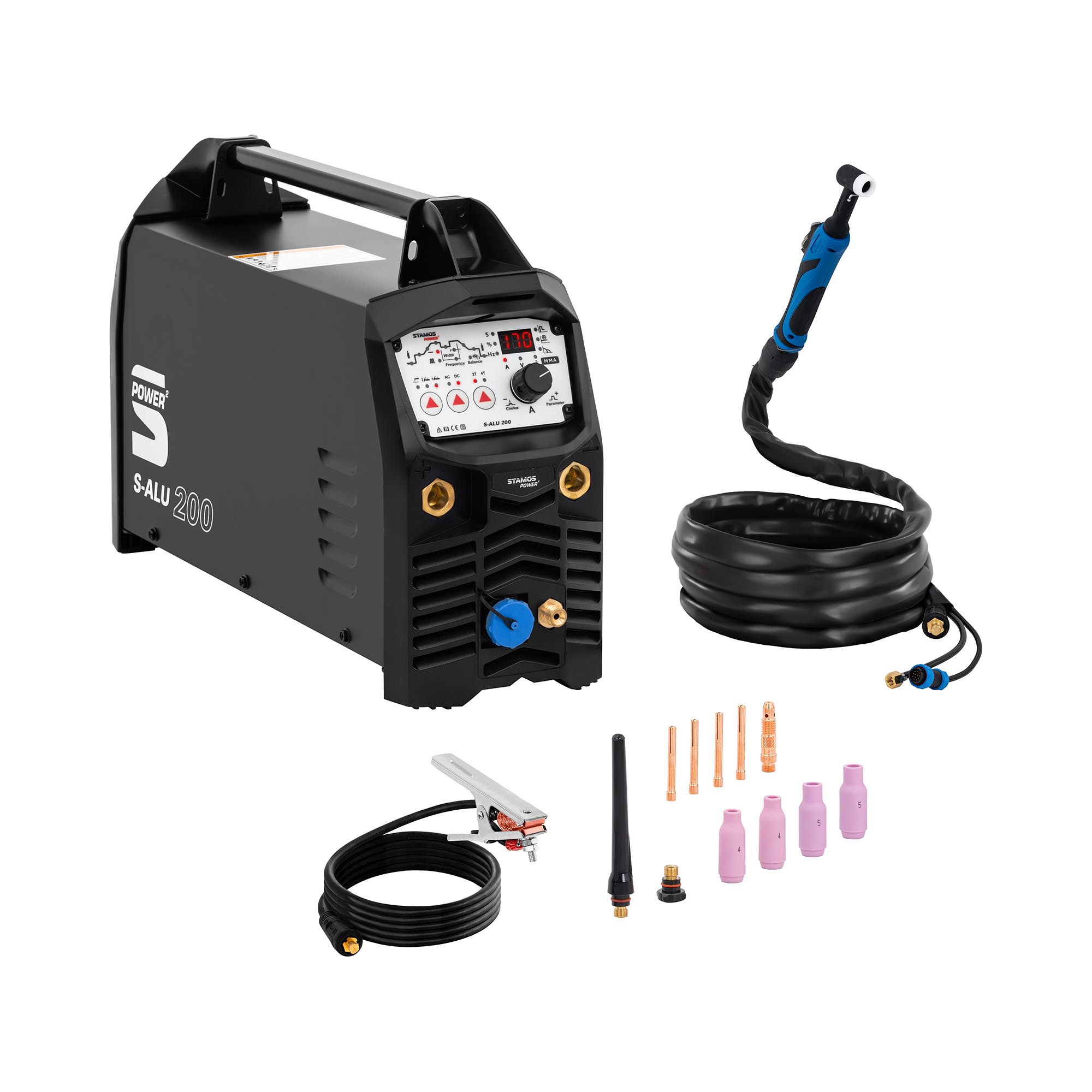 Stamos Power ² ALU Schweißgerät - WIG AC/DC - 200 A - Digital - E-Hand - Puls