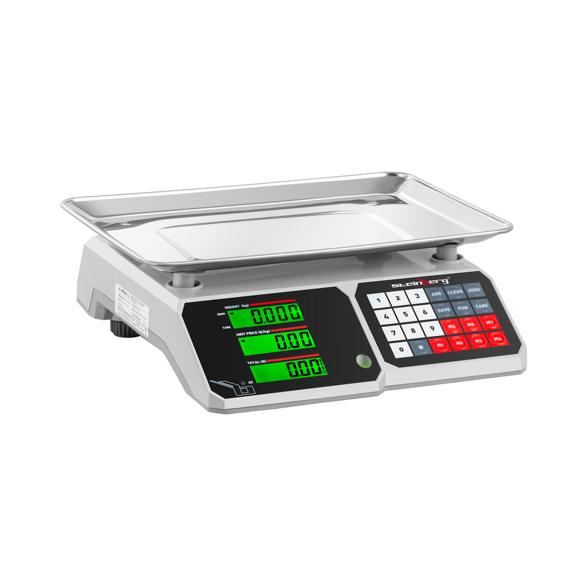 Steinberg Systems Kontrollwaage - 30 kg / 1 g - 34,1 x 24,1 cm - 6 LCD