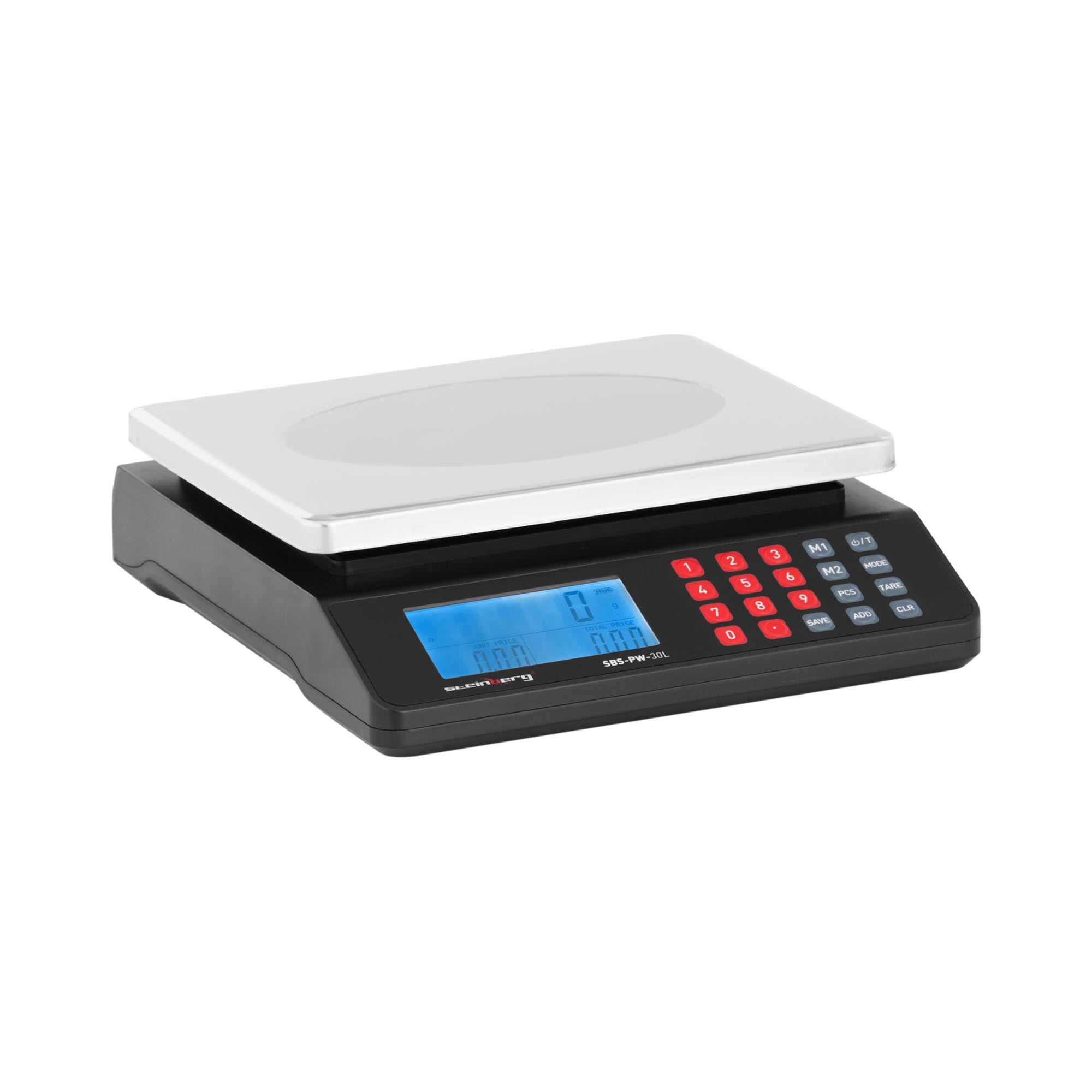 Steinberg Systems Kontrollwaage - 30 kg / 1 g - 21,5 x 17,5 cm - Dual-LCD