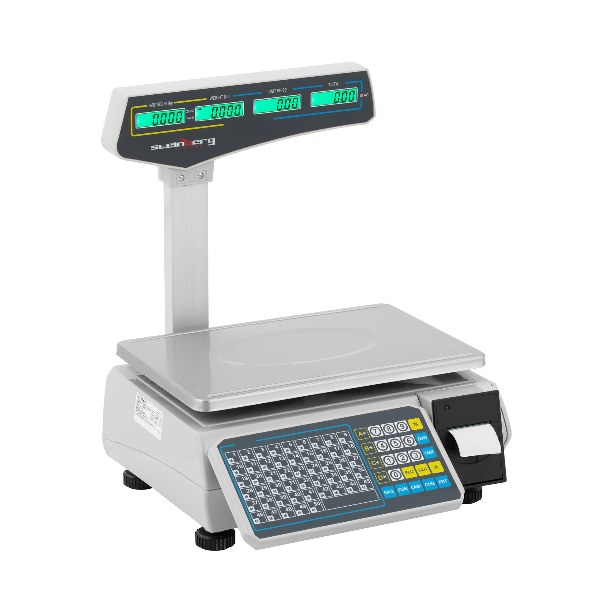 Steinberg Systems Kontrollwaage - 30 kg / 15 g - 38 x 26,5 cm - mit  Etikettendrucker - LCD