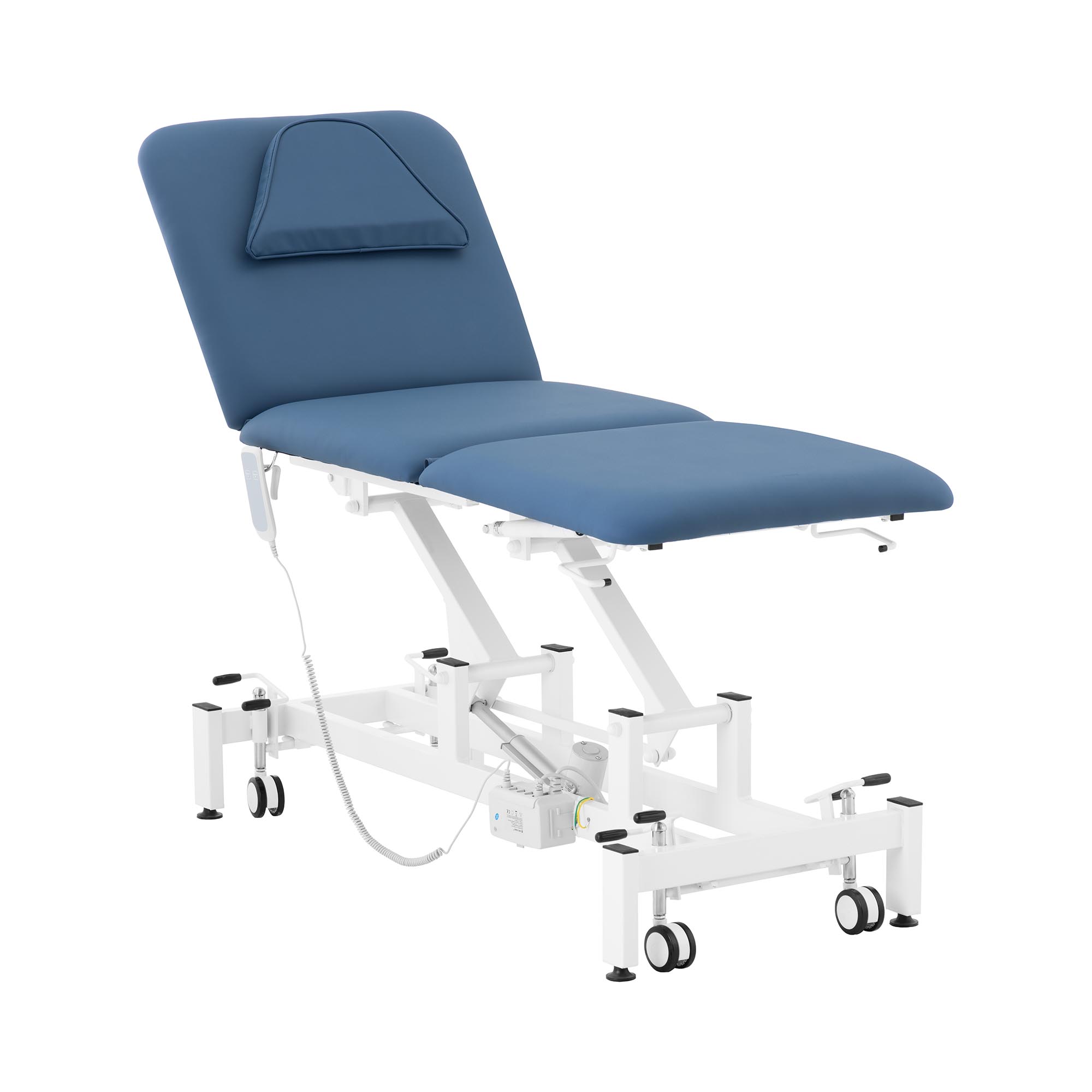 physa Massageliege elektrisch - 1 Motor - 100 W - 185 x 63 x 47 - 90 cm - 150 kg - weiß/blau