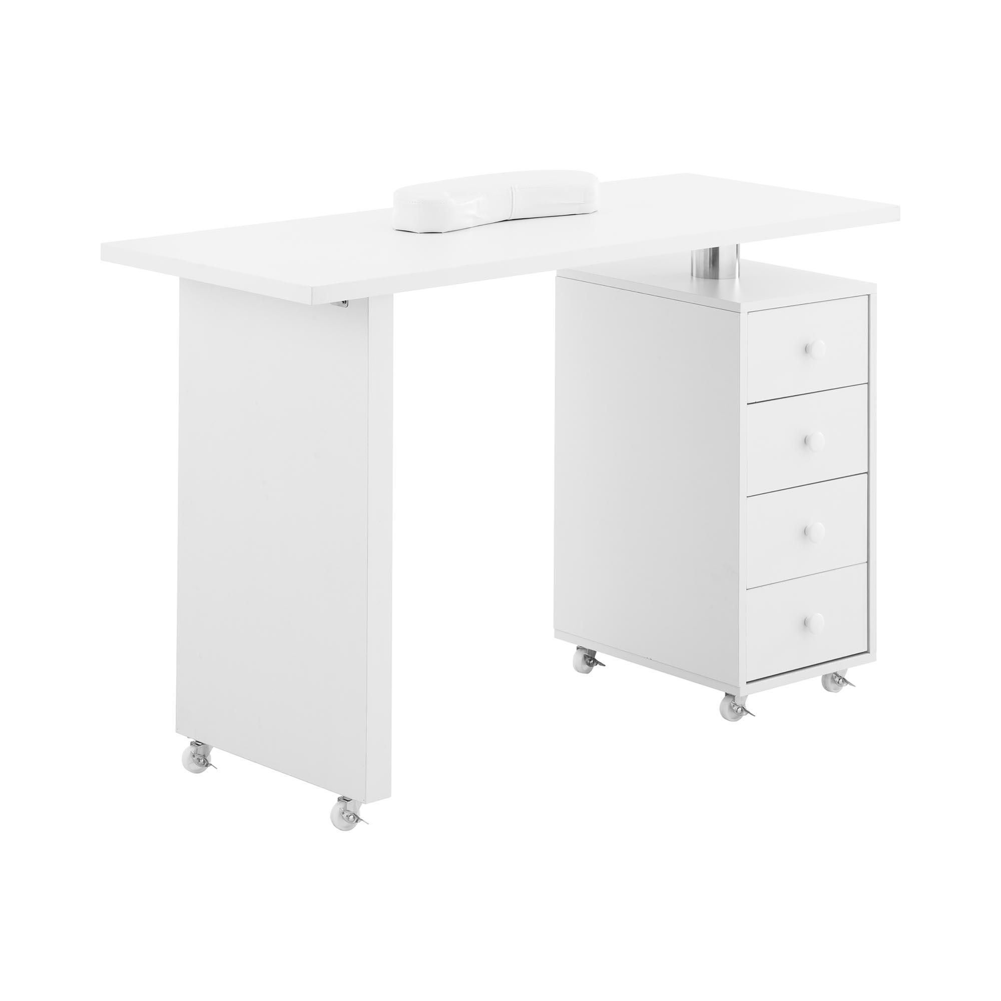 physa Nageltisch - 4 Schubladen - 6 Räder