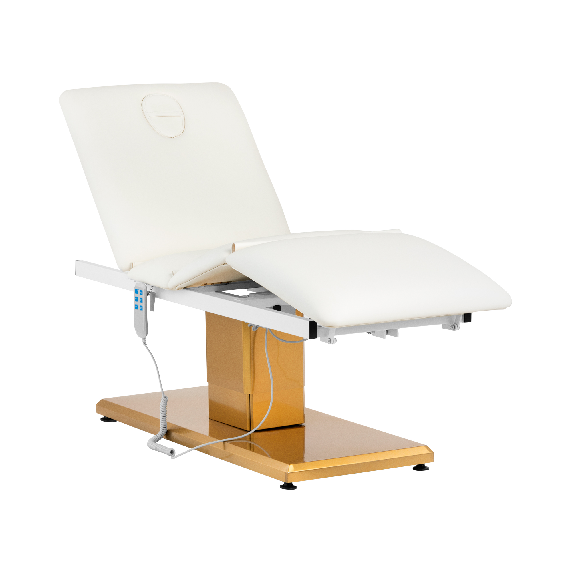 physa Elektrische Kosmetikliege - 3 Motoren - 300 W - 190 x 65 x 60 - 73 cm - 150 kg - weiß/golden