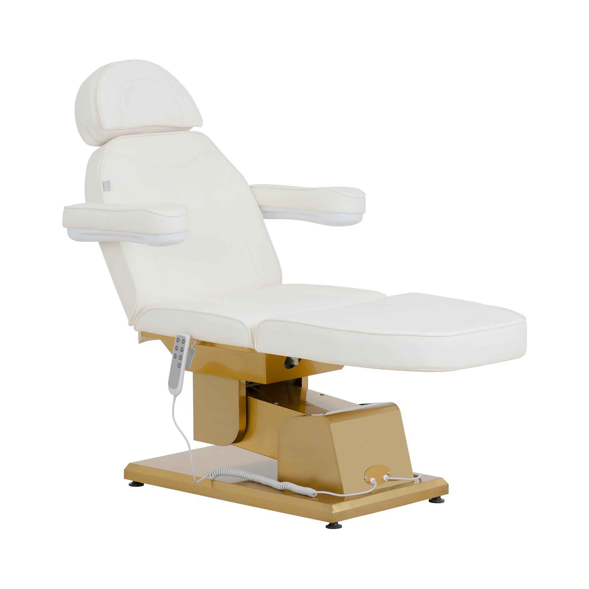 physa Elektrische Kosmetikliege beheizbar - 3 Motoren - 300 W - 200 x 60 x 60 - 82 cm - 200 kg - weiß/golden