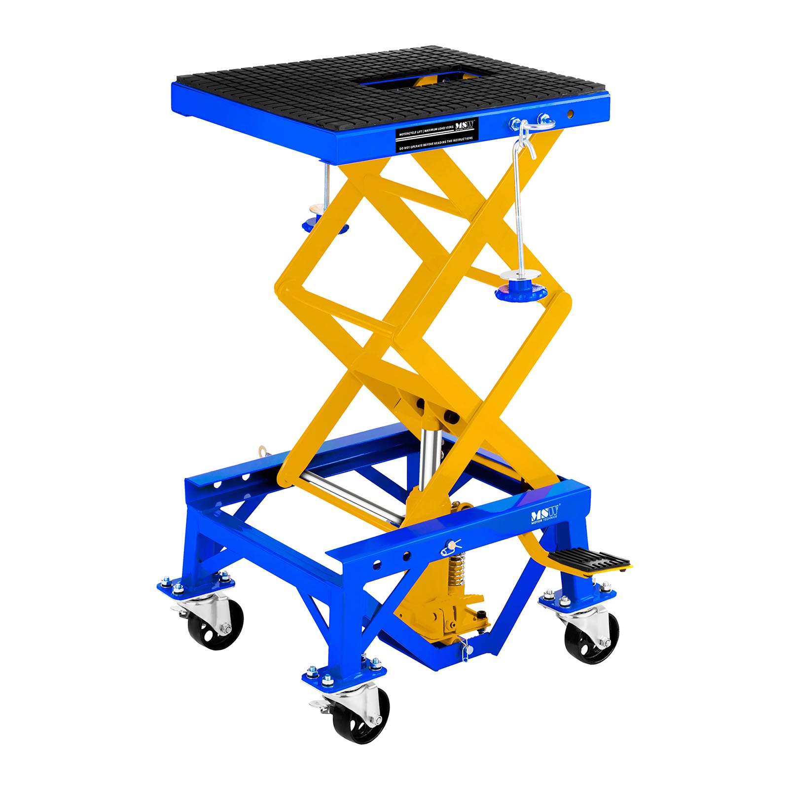 MSW Scherenhebebühne mit Rollen - 135 kg