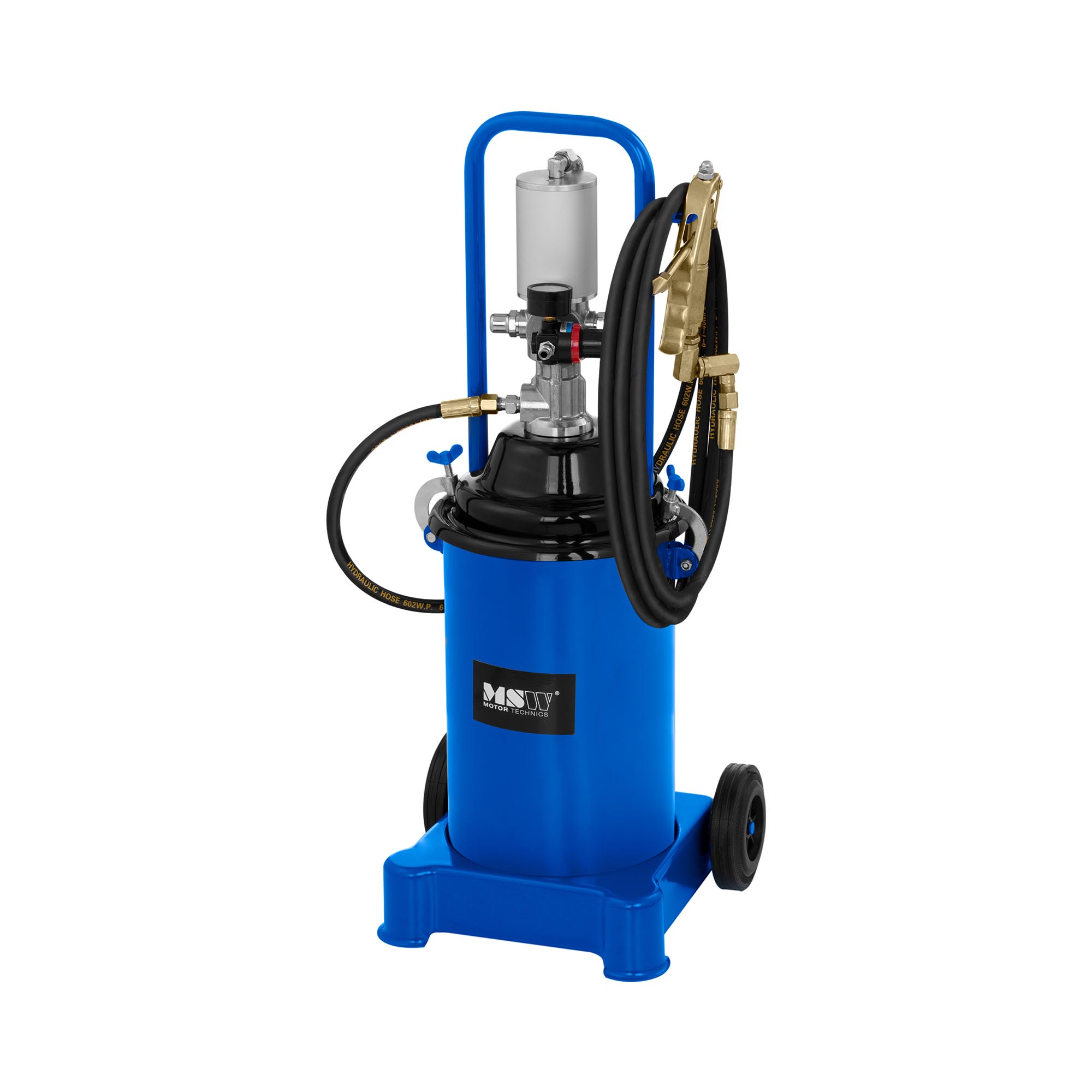 MSW Fettpresse pneumatisch - 12 Liter - fahrbar - 300-400 bar Pumpendruck