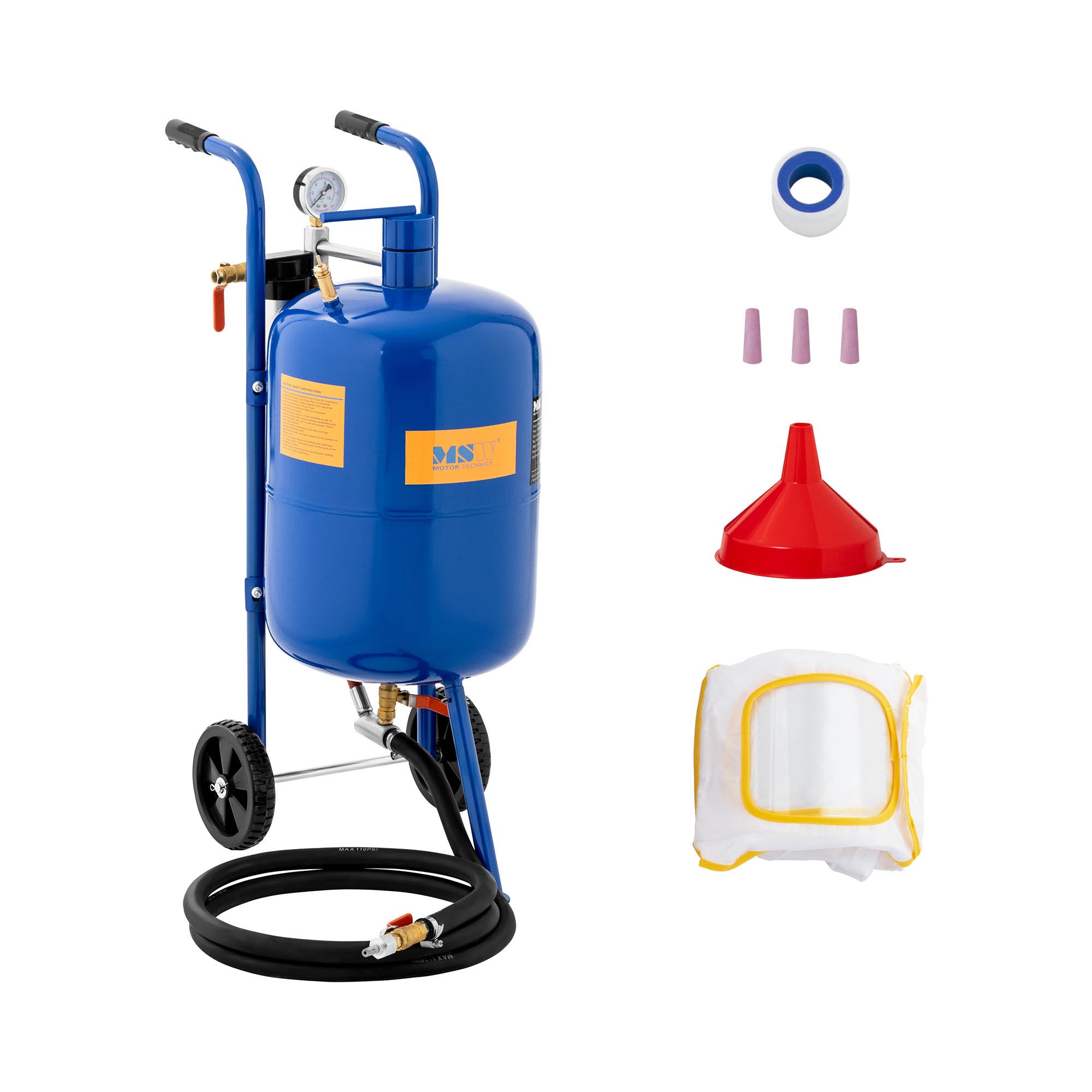 MSW Sandstrahlgerät mobil - 40 L - 7,6 bar