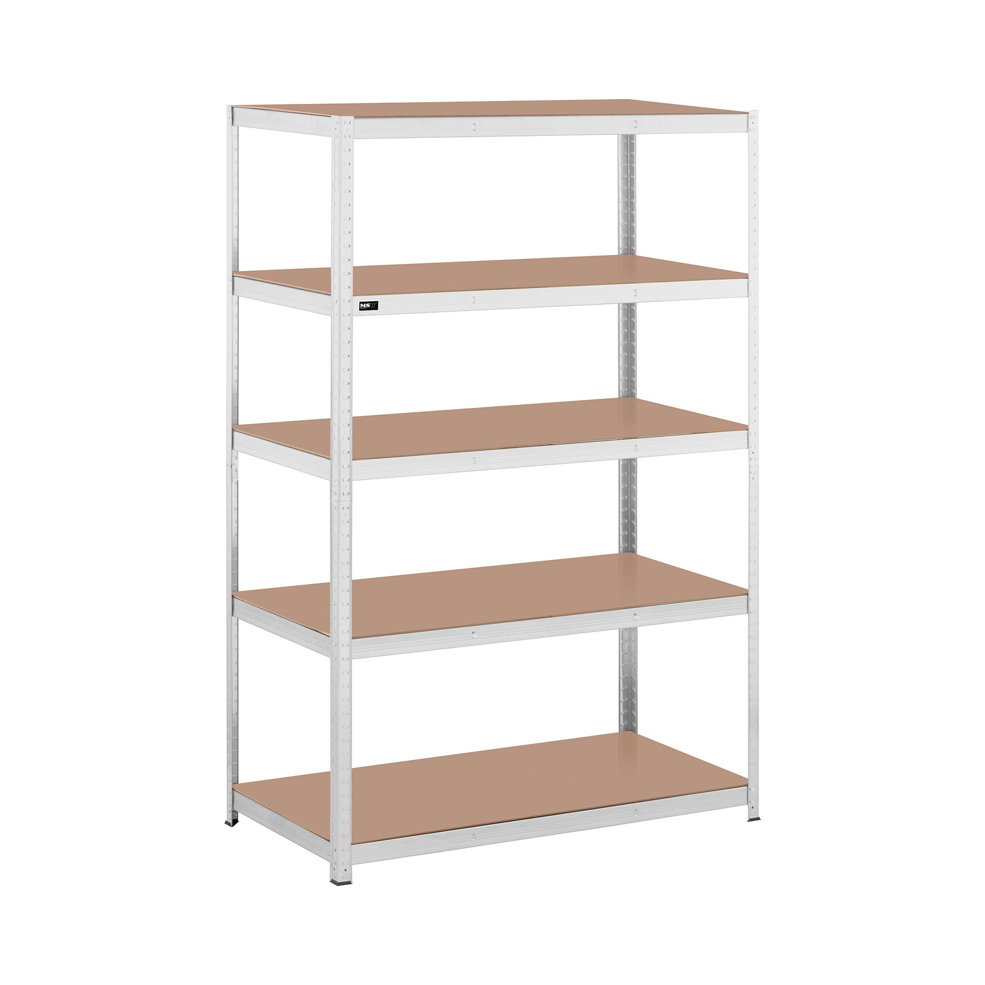 MSW Schwerlastregal - 120 x 60 x 180 cm - für 5 x 150 kg - Grau