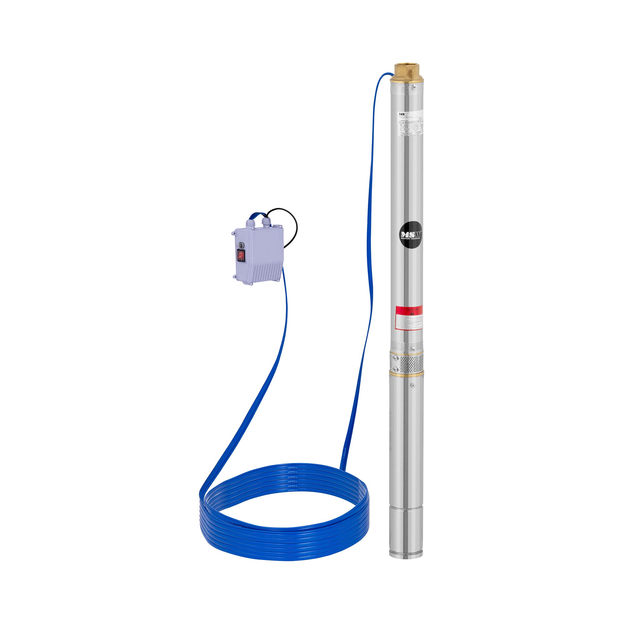 MSW Brunnenpumpe - 70 mm / 2,75'' - 3800 l/h - 550 W - 50 m Kabel / 55 m Förderhöhe - Edelstahl