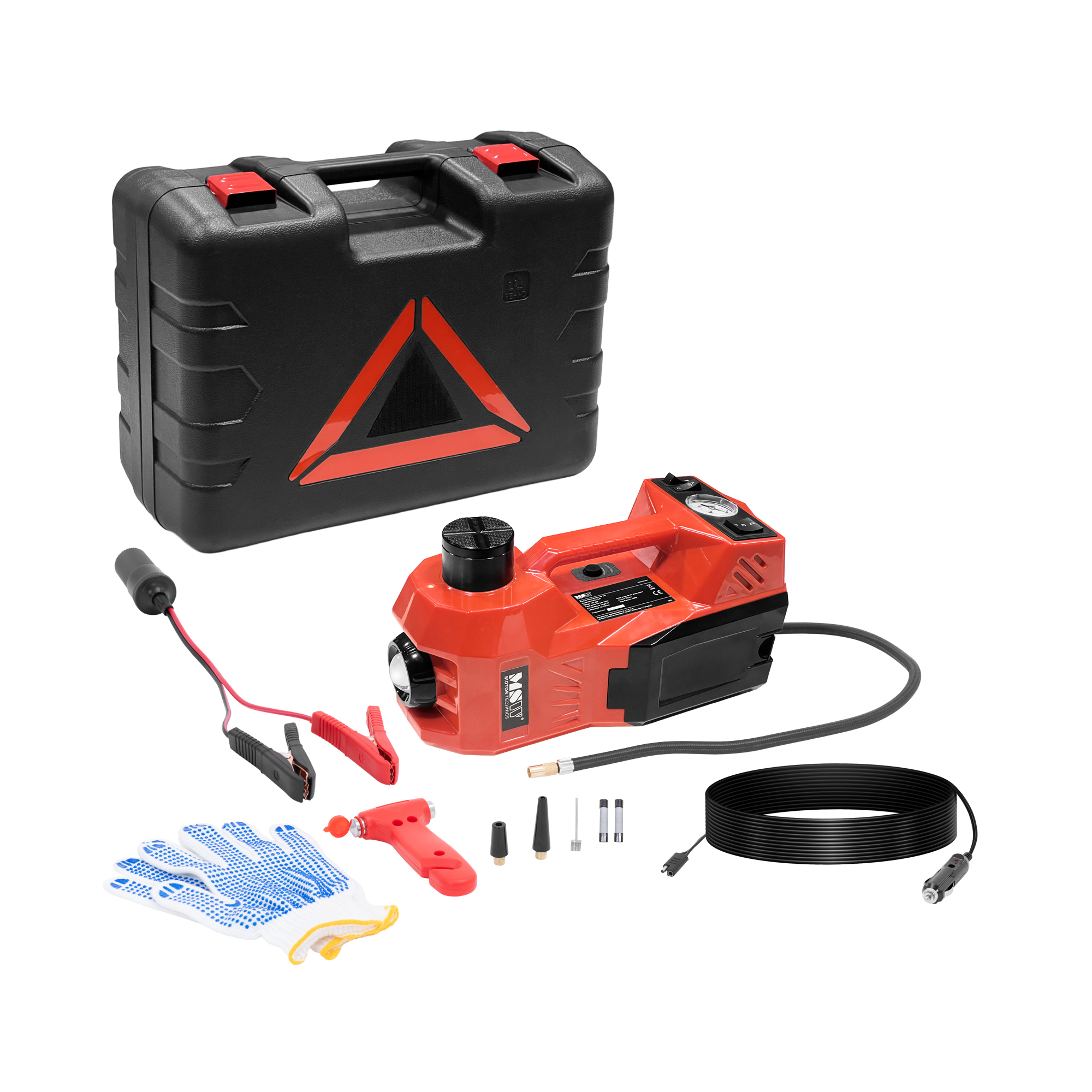 MSW Elektrischer Wagenheber - 12 V - 5 t - Radwechsel-Set - multifunktional