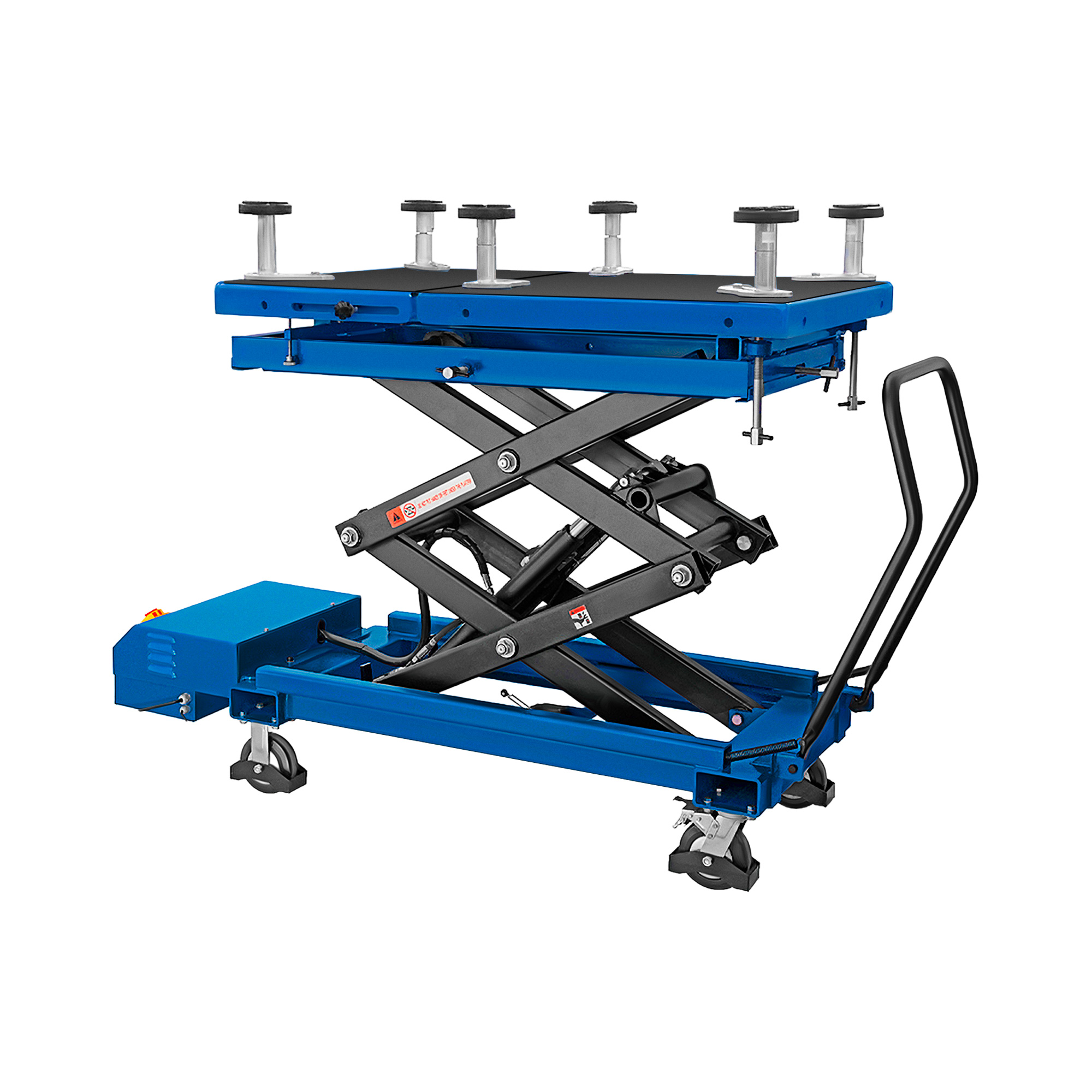 MSW Scheren-Hubtisch - für EVA-Autobatterie - mit Rollen - 750 W - bis 1200 kg