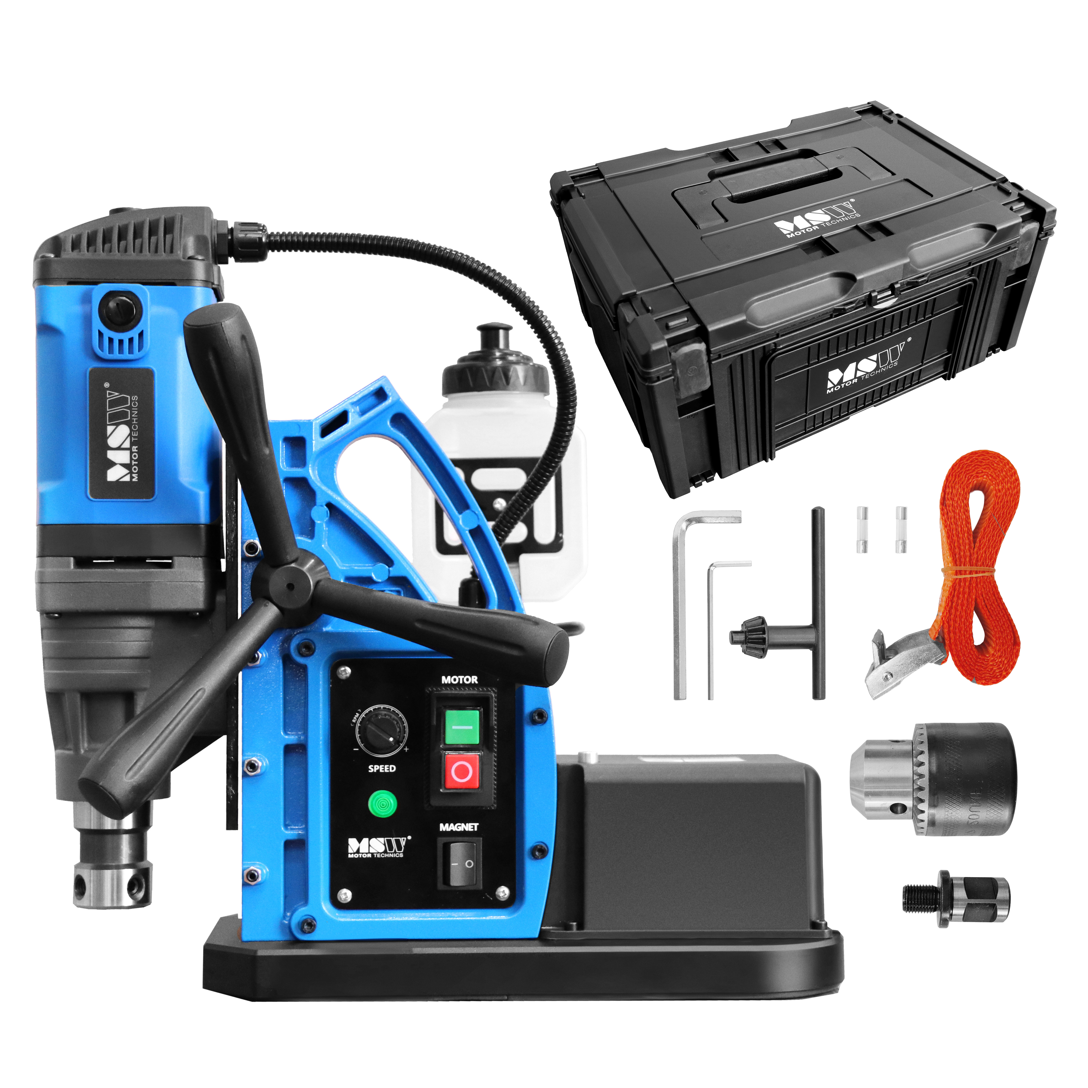 MSW Magnetbohrmaschine - mit Vakuum - 1550 W - 870 U/min - Bohrdurchmesser max. 35 mm