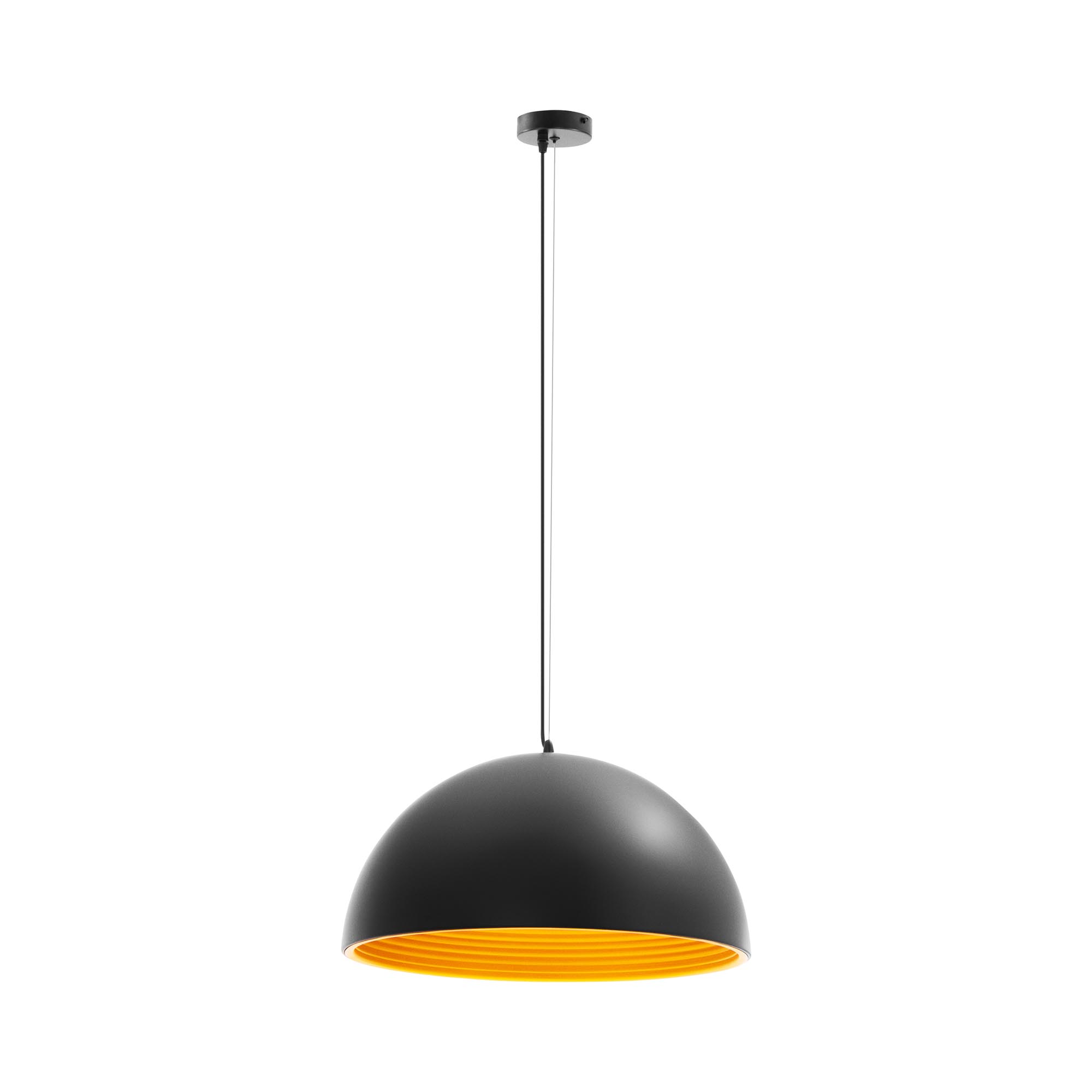 Uniprodo Pendelleuchte - 1 Leuchtmittel - großer Schirm mit goldener Beschichtung