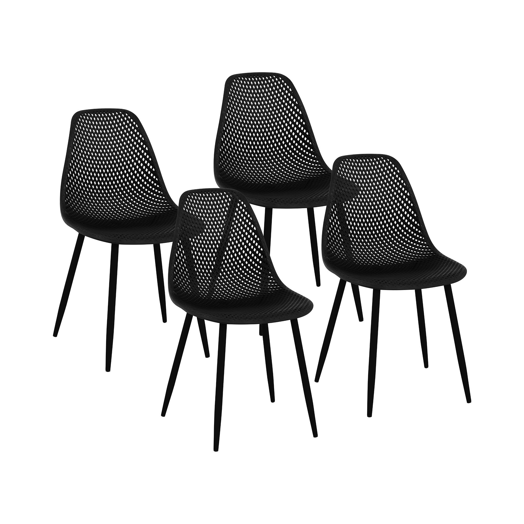Fromm & Starck Stuhl - 4er Set - bis 150 kg - Sitzfläche 46 x 51,5 cm - schwarz