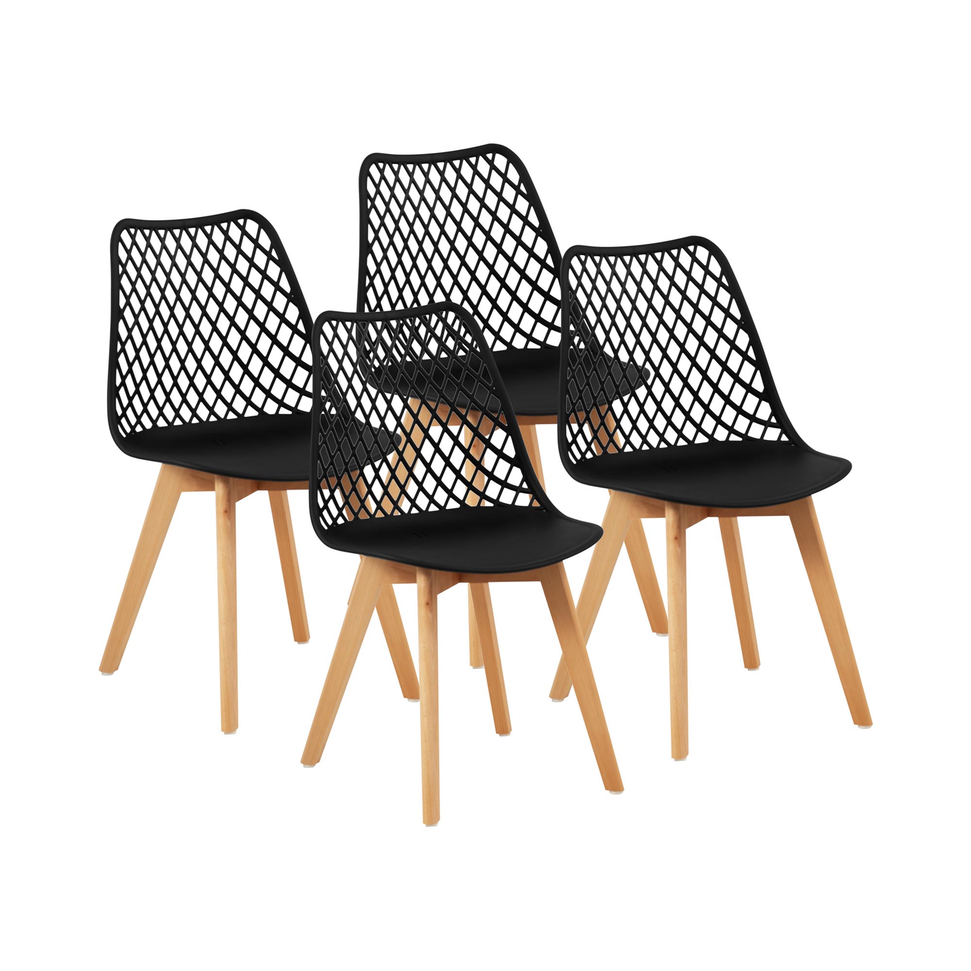 Fromm & Starck Stuhl - 4er Set - bis 150 kg - Sitz 470 x 390 x 430 mm - Schwarz